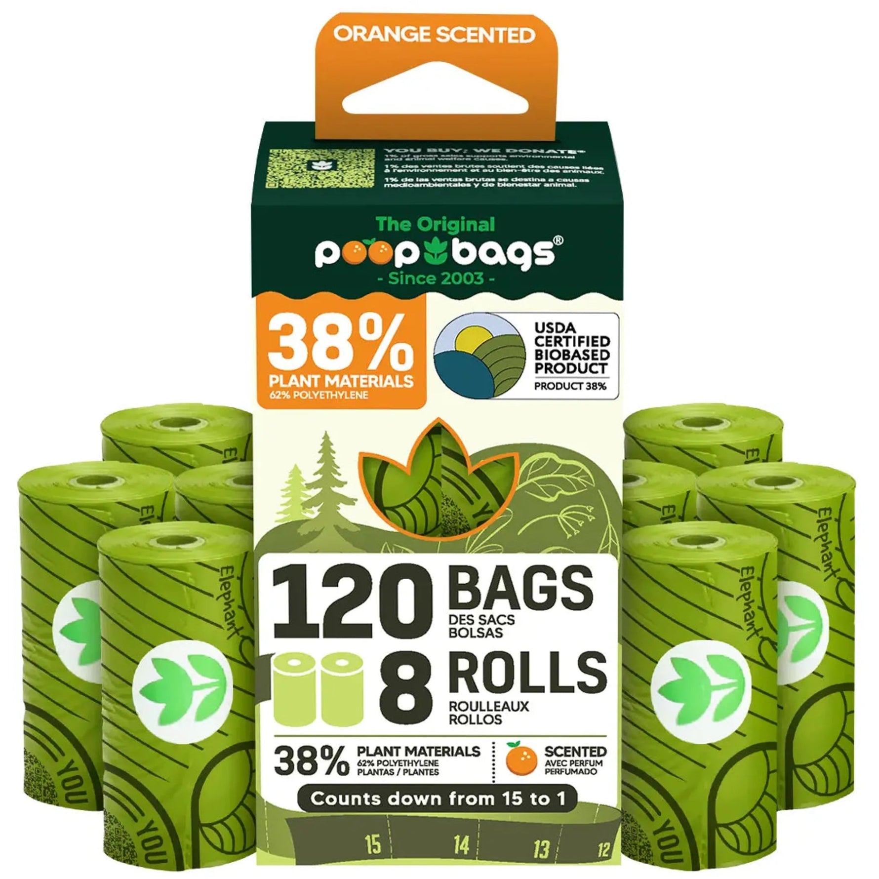 The Original Poop Bags Orange Scented USDA Biobased Rolls - AMAZON FACTORY