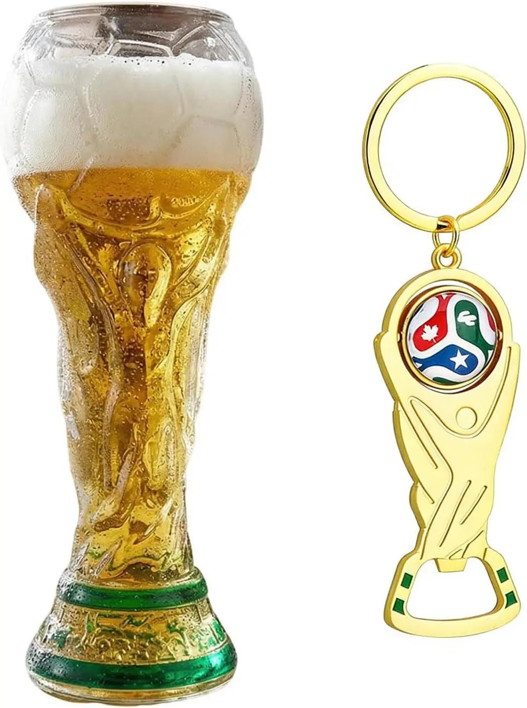 Trophy Beer Glass for World Cup 2026, Premium Soccer Themed Beer Glasses, for Game Day Parties, Man Cave & Football Fan Gifts-AMAZON FACTORY
