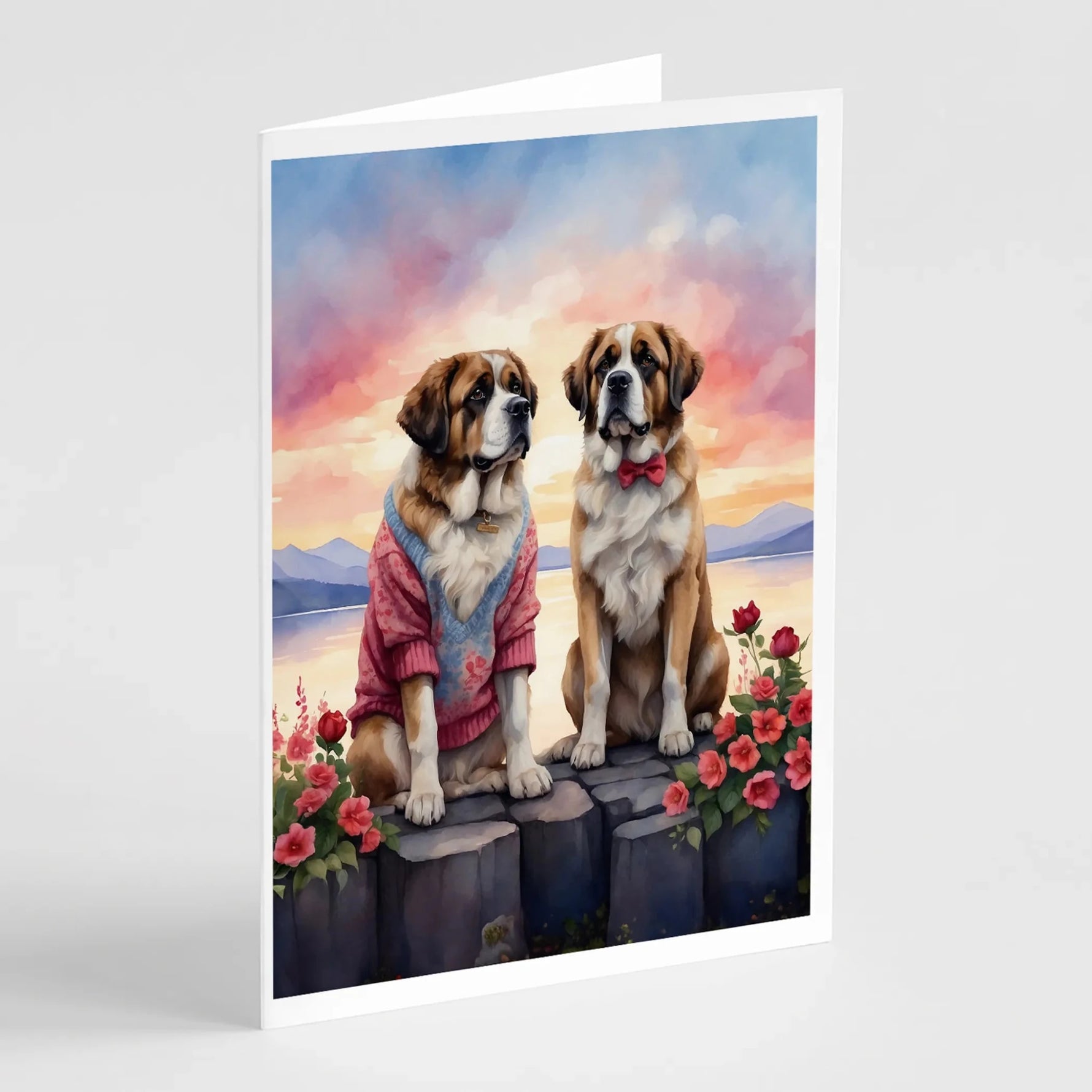 Two Hearts Greeting Cards - Size: 5X7 | Pack Of: 8 | Collection name: Two hearts-AMAZON FACTORY
