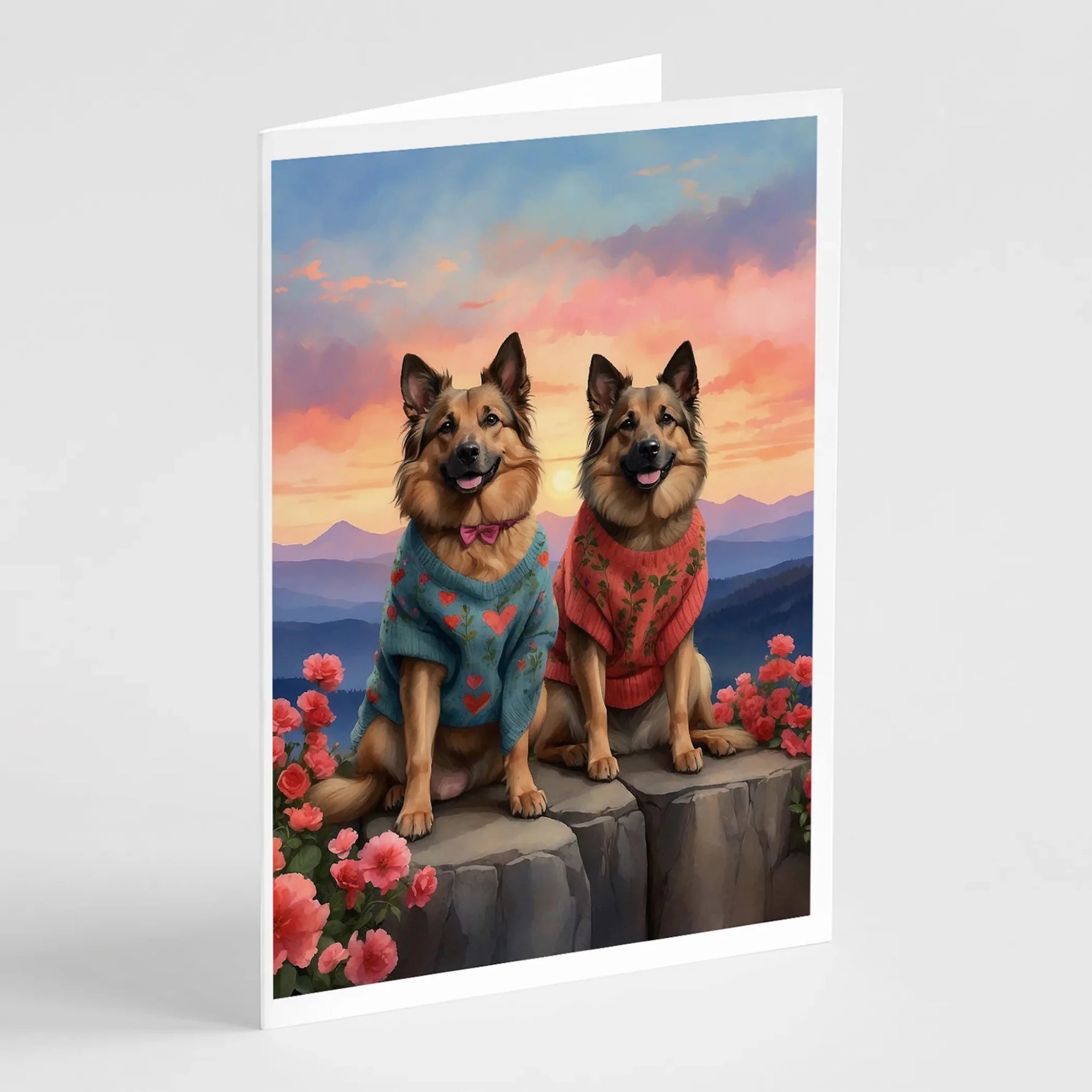 Two Hearts Greeting Cards - Size: 5X7 | Pack Of: 8 | Collection name: Two hearts-AMAZON FACTORY
