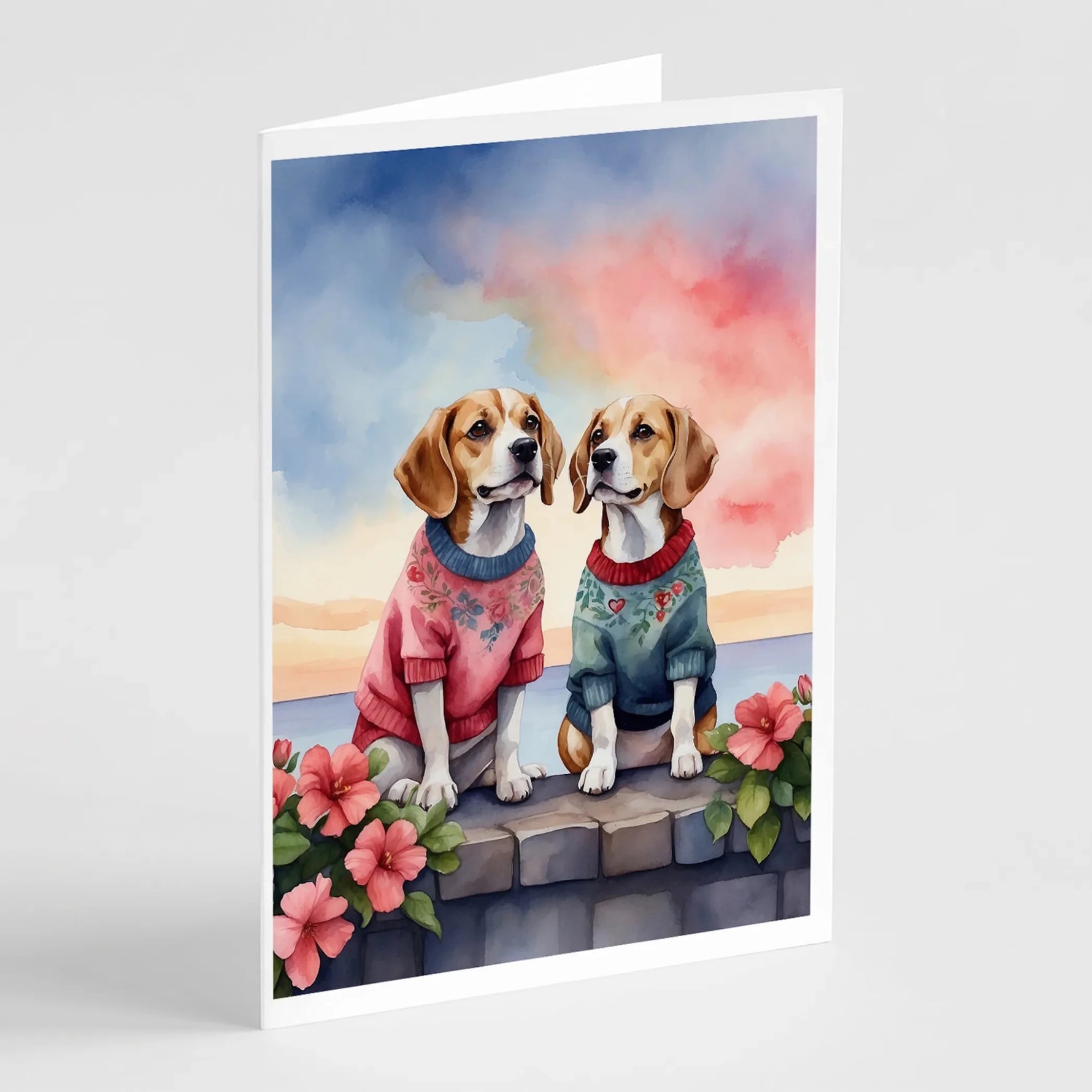 Two Hearts Greeting Cards - Size: 5X7 | Pack Of: 8 | Collection name: Two hearts-AMAZON FACTORY