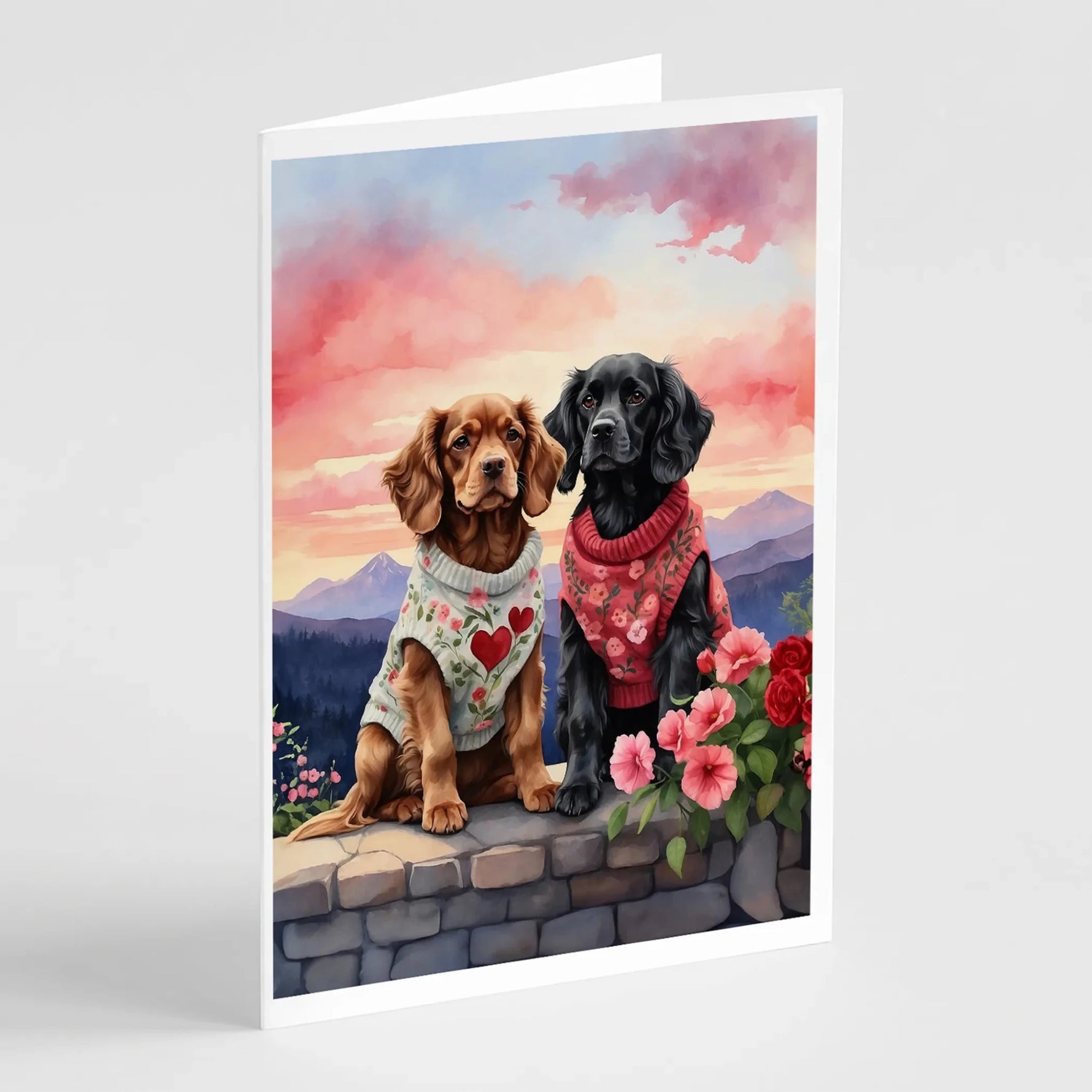 Two Hearts Greeting Cards - Size: 5X7 | Pack Of: 8 | Collection name: Two hearts-AMAZON FACTORY