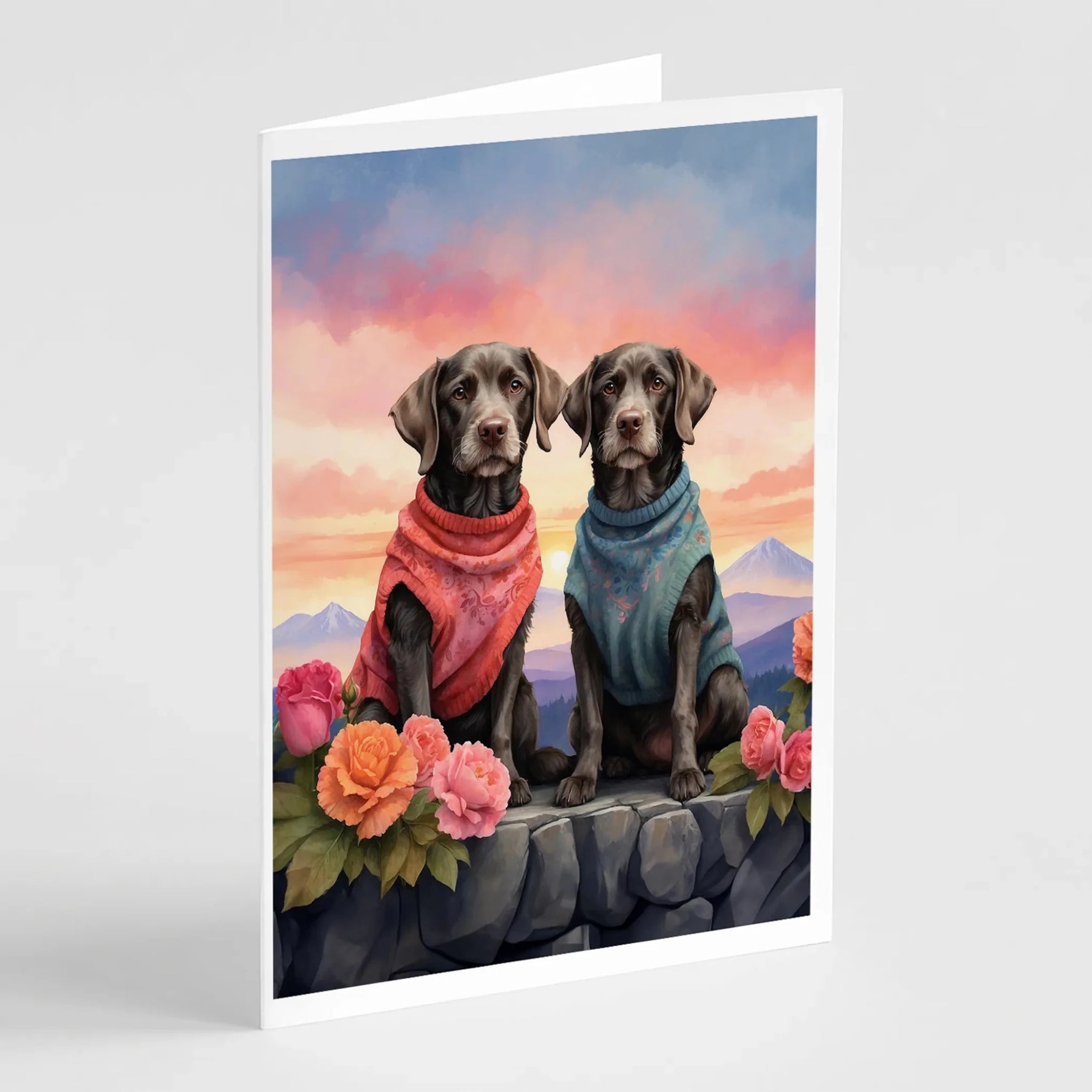 Two Hearts Greeting Cards - Size: 5X7 | Pack Of: 8 | Collection name: Two hearts-AMAZON FACTORY