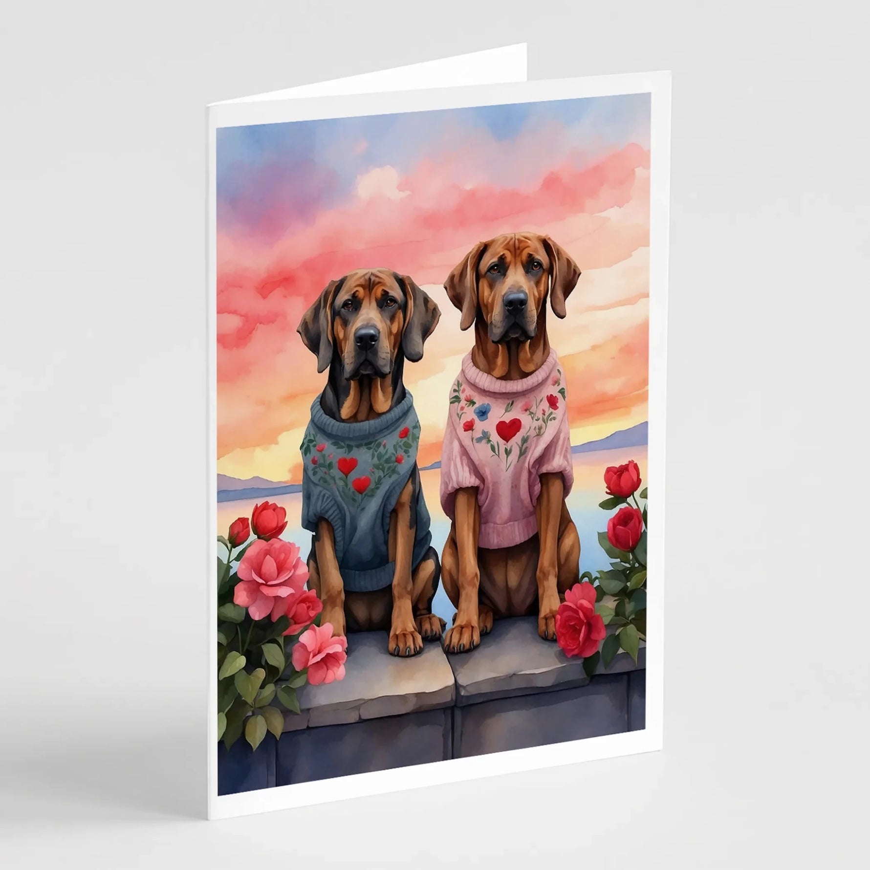 Two Hearts Greeting Cards - Size: 5X7 | Pack Of: 8 | Collection name: Two hearts-AMAZON FACTORY