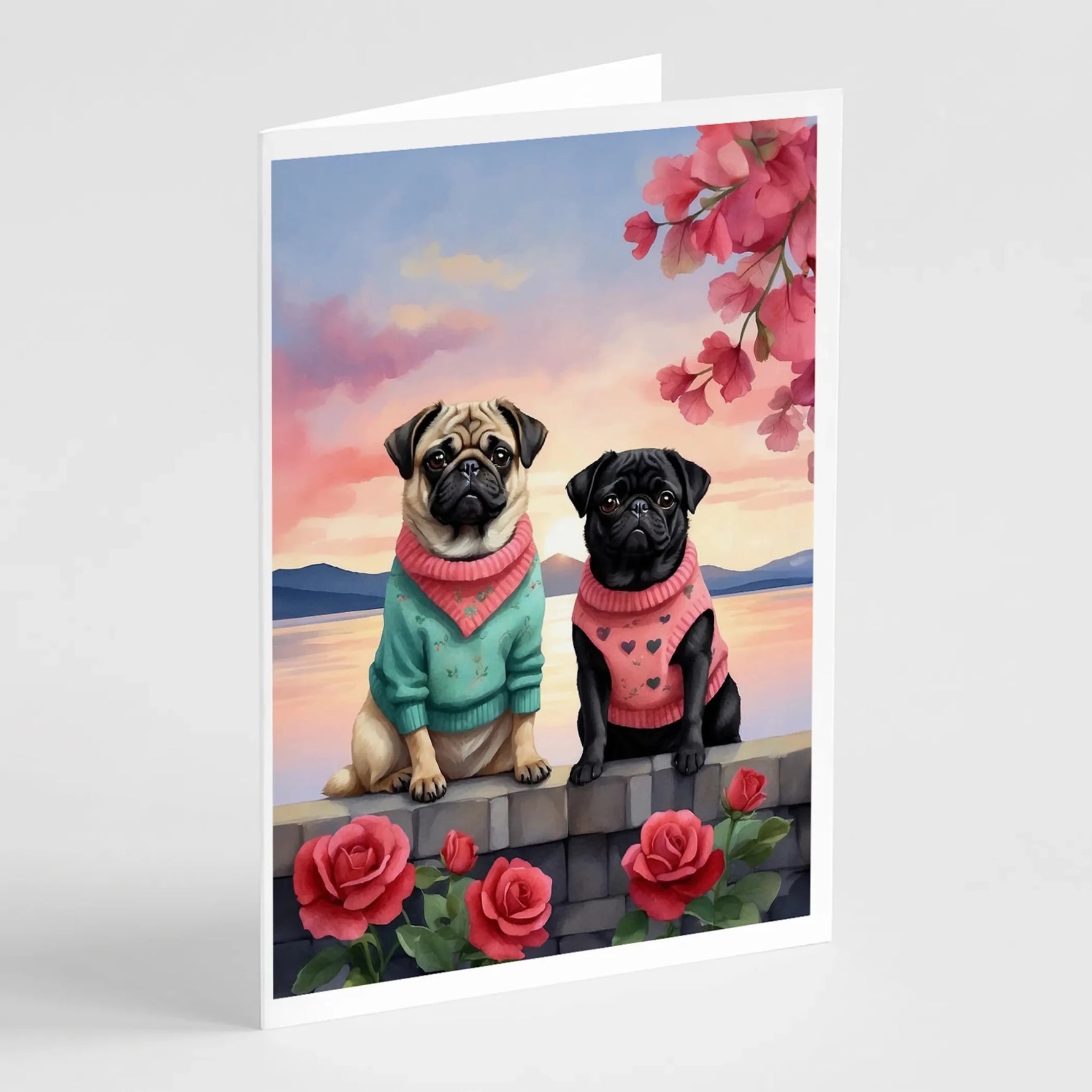 Two Hearts Greeting Cards - Size: 5X7 | Pack Of: 8 | Collection name: Two hearts-AMAZON FACTORY