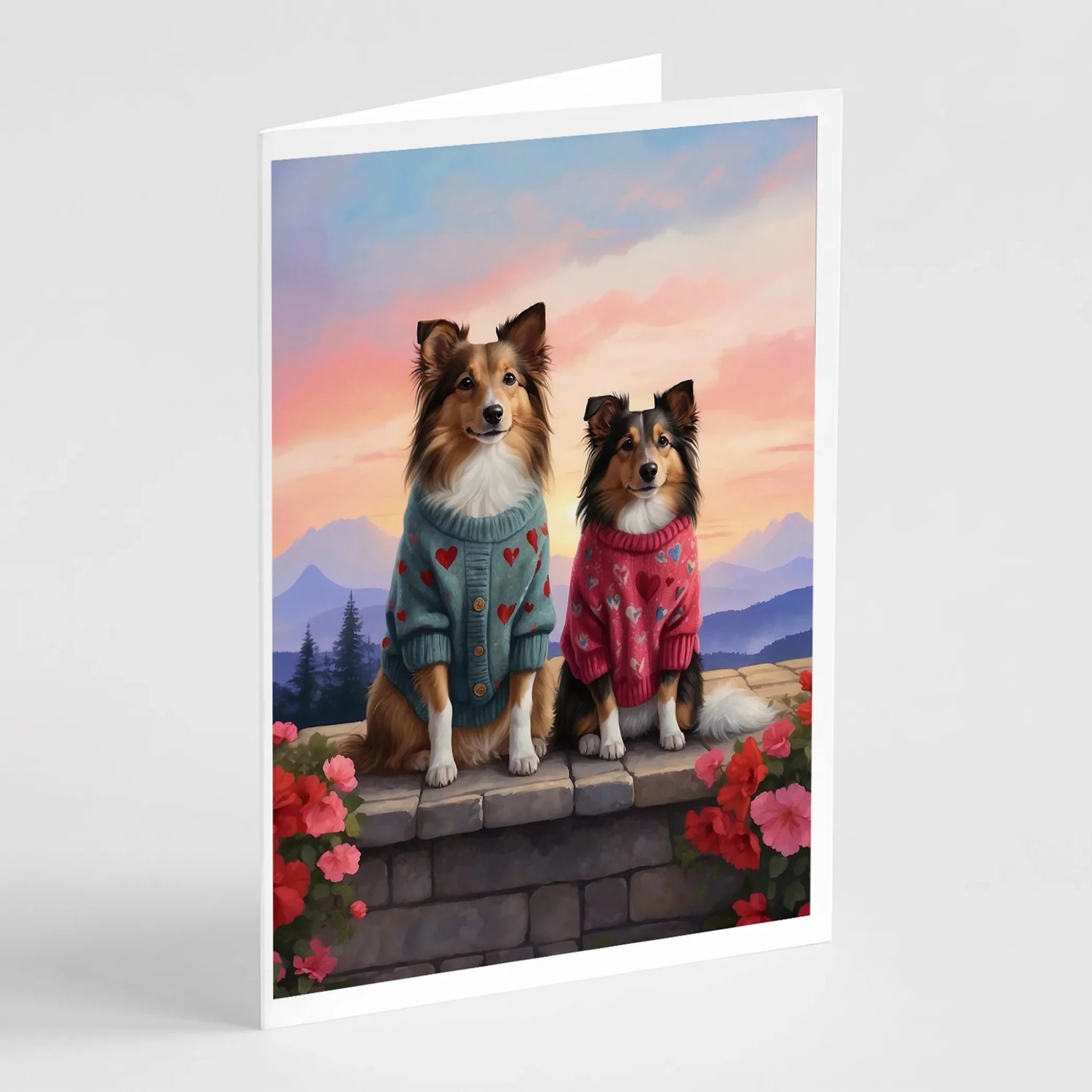 Two Hearts Greeting Cards - Size: 5X7 | Pack Of: 8 | Collection name: Two hearts-AMAZON FACTORY