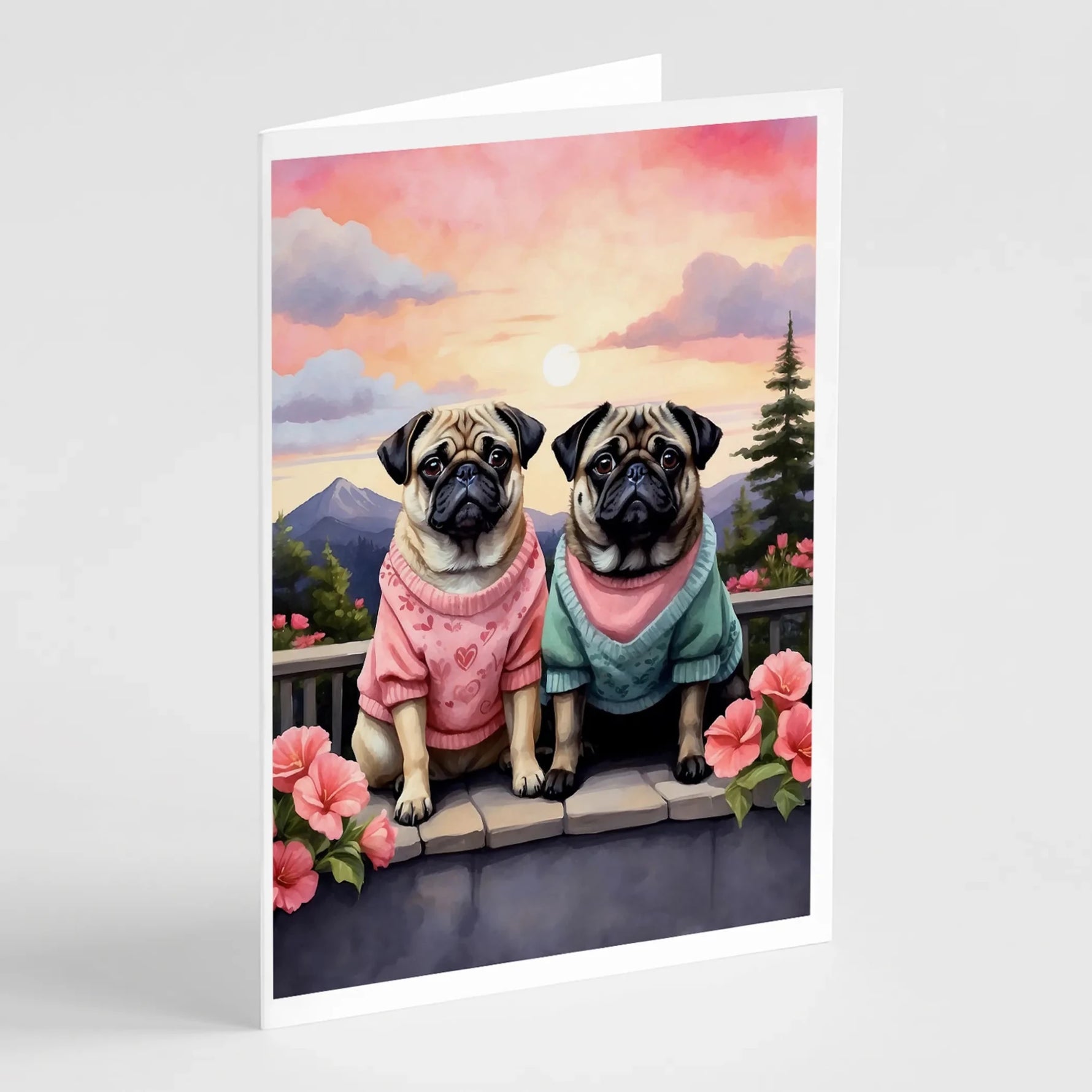 Two Hearts Greeting Cards - Size: 5X7 | Pack Of: 8 | Collection name: Two hearts-AMAZON FACTORY