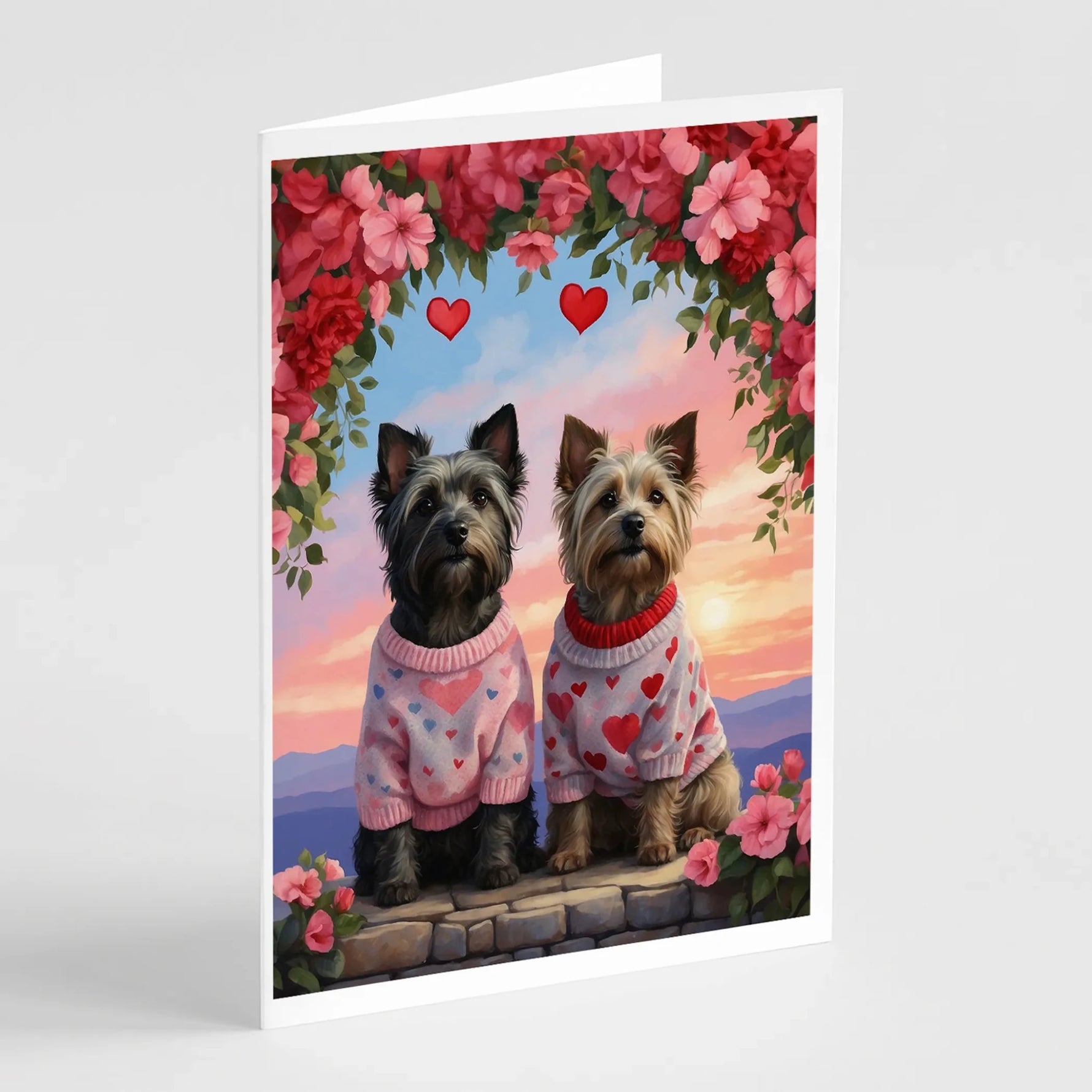 Two Hearts Greeting Cards - Size: 5X7 | Pack Of: 8 | Collection name: Two hearts-AMAZON FACTORY