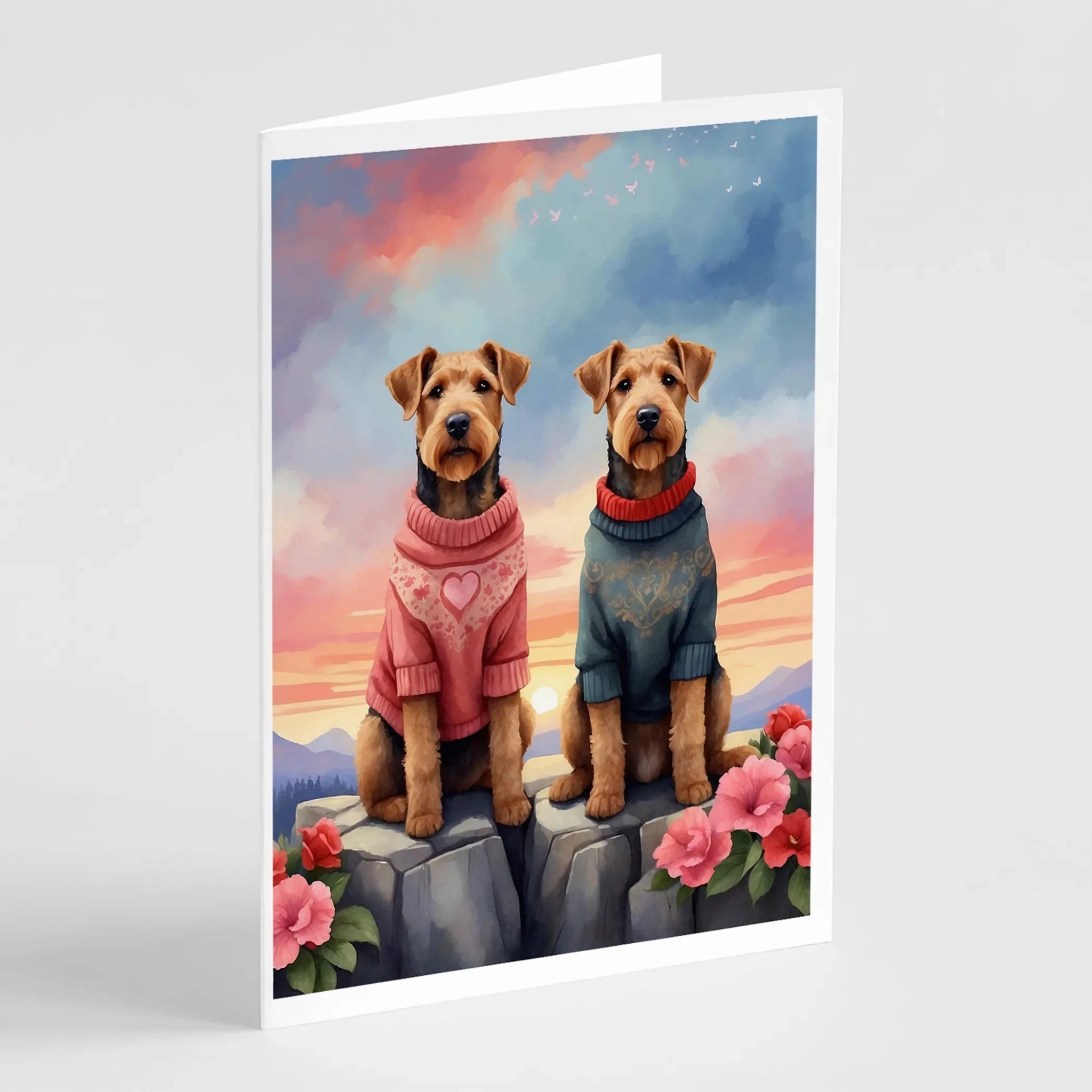 Two Hearts Greeting Cards - Size: 5X7 | Pack Of: 8 | Collection name: Two hearts - AMAZON FACTORY