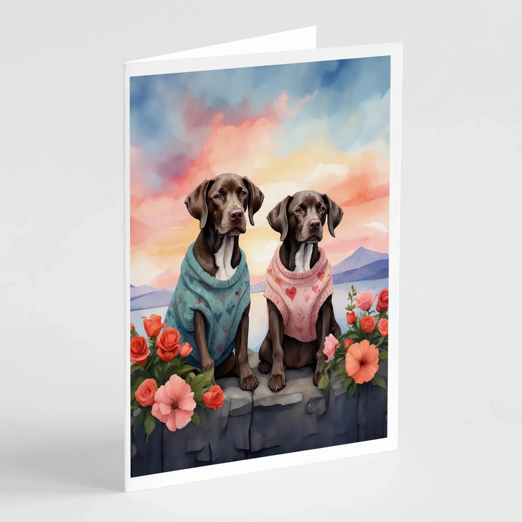 Two Hearts Greeting Cards - Size: 5X7 | Pack Of: 8 | Collection name: Two hearts-AMAZON FACTORY