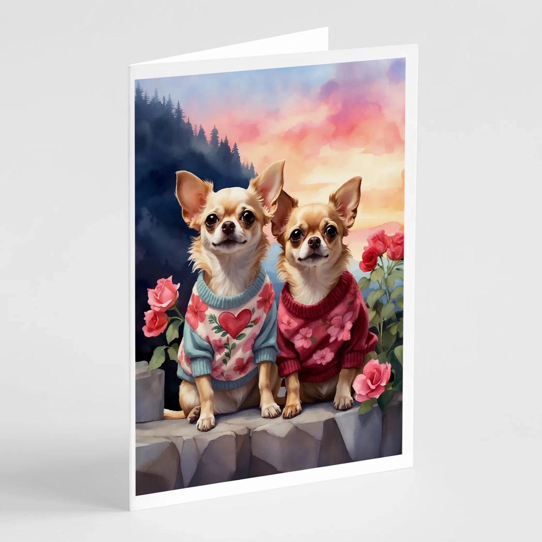 Two Hearts Greeting Cards - Size: 5X7 | Pack Of: 8 | Collection name: Two hearts-AMAZON FACTORY