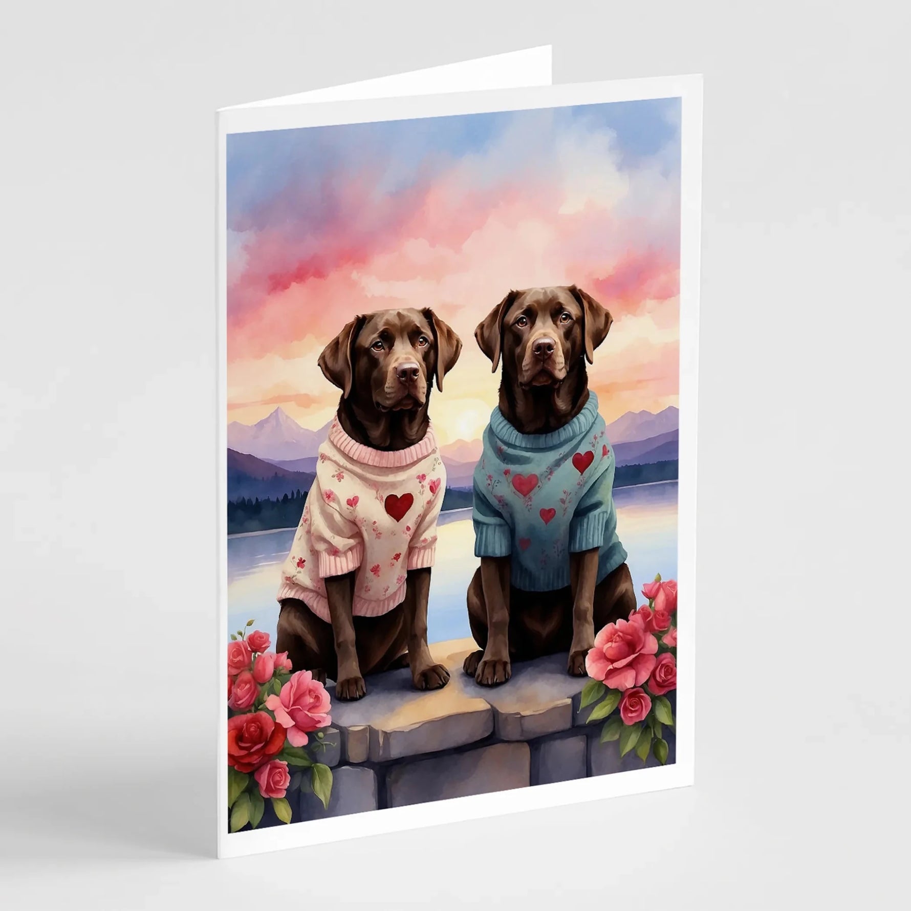 Two Hearts Greeting Cards - Size: 5X7 | Pack Of: 8 | Collection name: Two hearts-AMAZON FACTORY