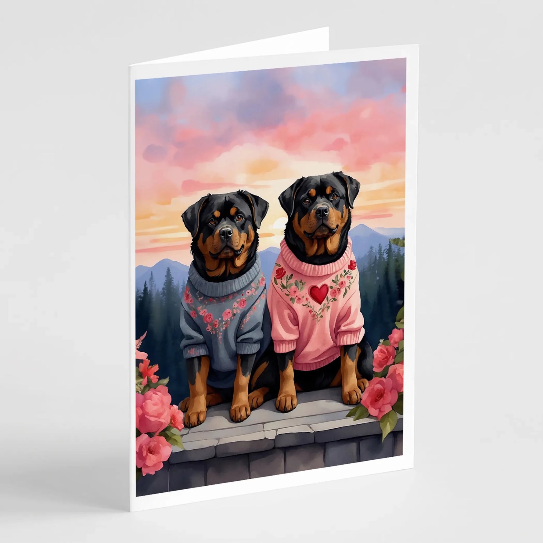 Two Hearts Greeting Cards - Size: 5X7 | Pack Of: 8 | Collection name: Two hearts-AMAZON FACTORY