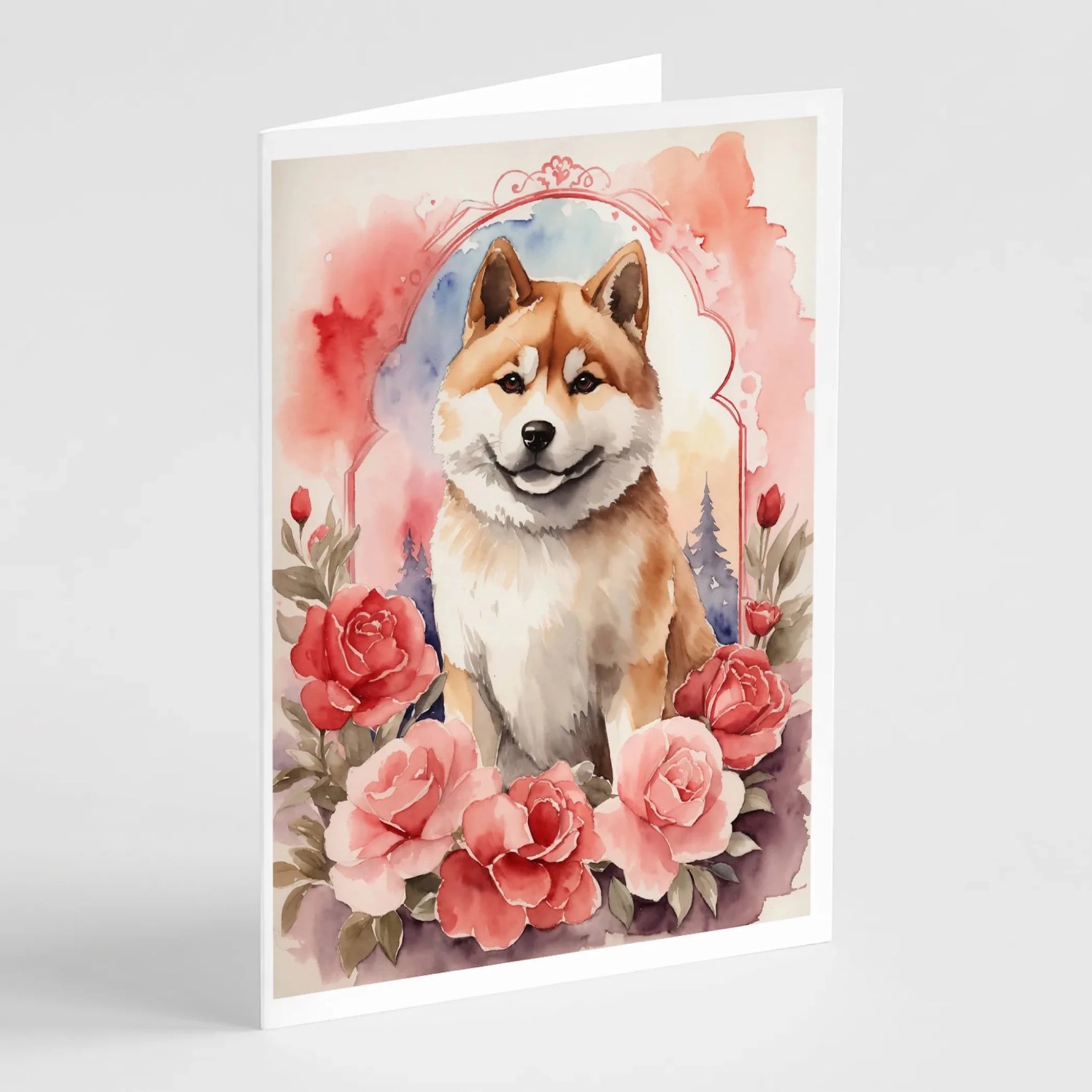Valentine Roses Greeting Cards - Size: 5X7 | Pack Of: 8 | Collection name: Valentine roses-AMAZON FACTORY
