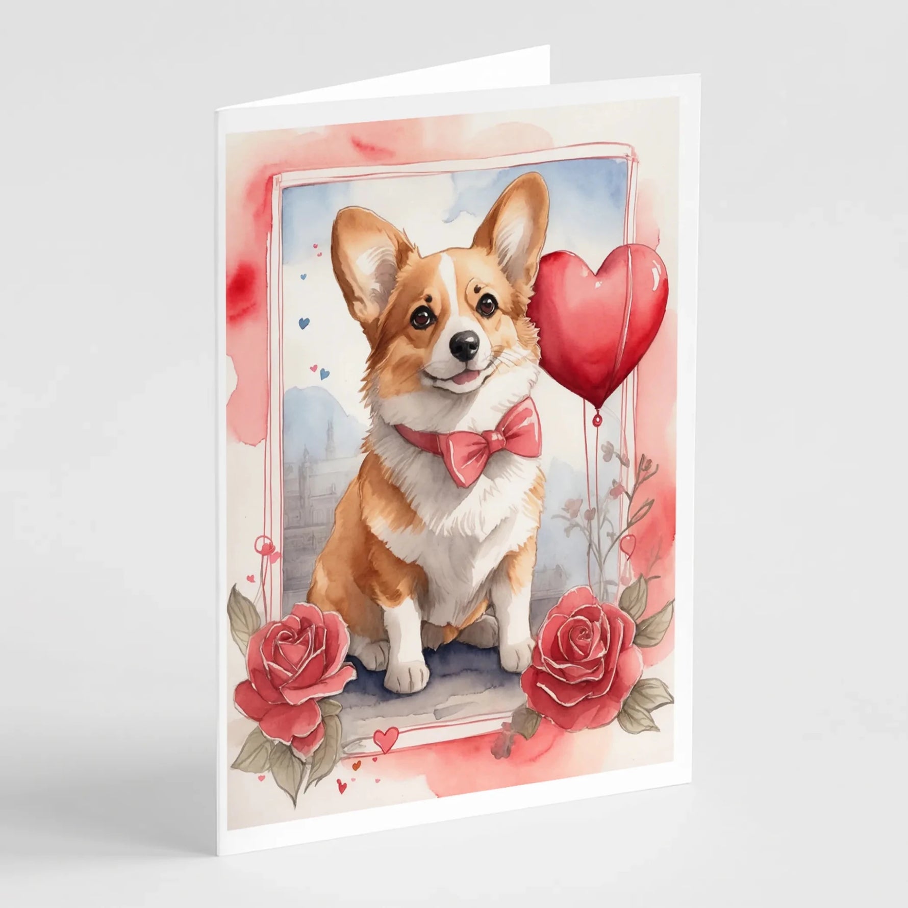 Valentine Roses Greeting Cards - Size: 5X7 | Pack Of: 8 | Collection name: Valentine roses-AMAZON FACTORY