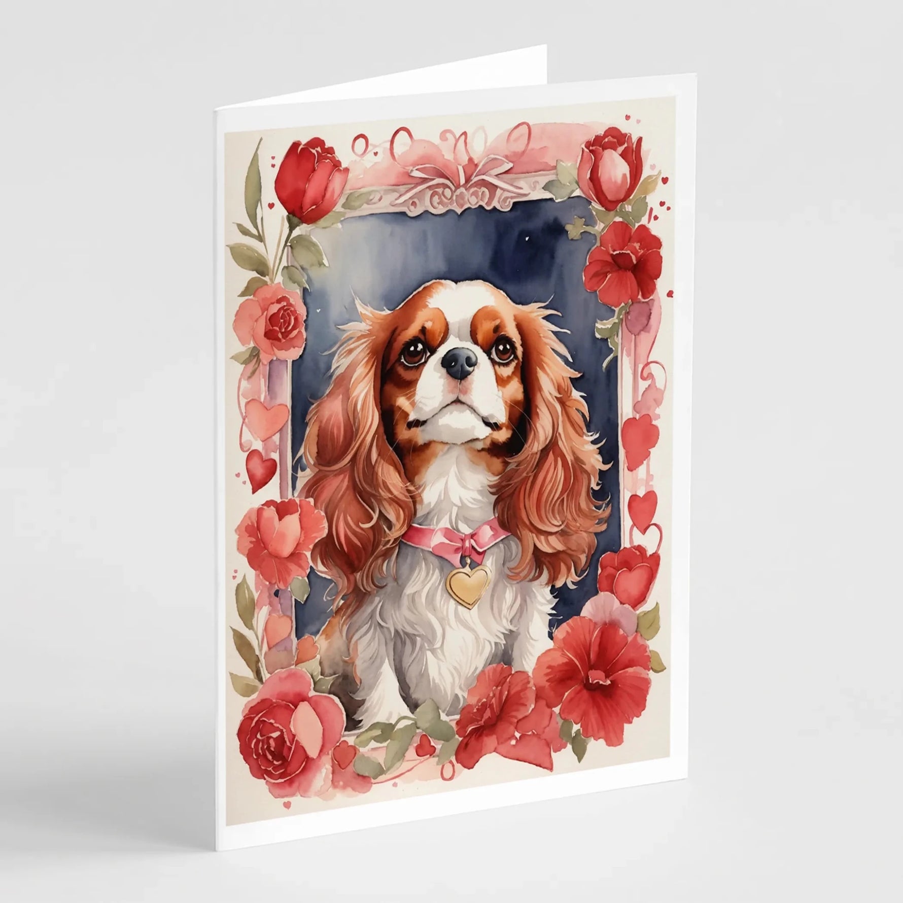 Valentine Roses Greeting Cards - Size: 5X7 | Pack Of: 8 | Collection name: Valentine roses-AMAZON FACTORY