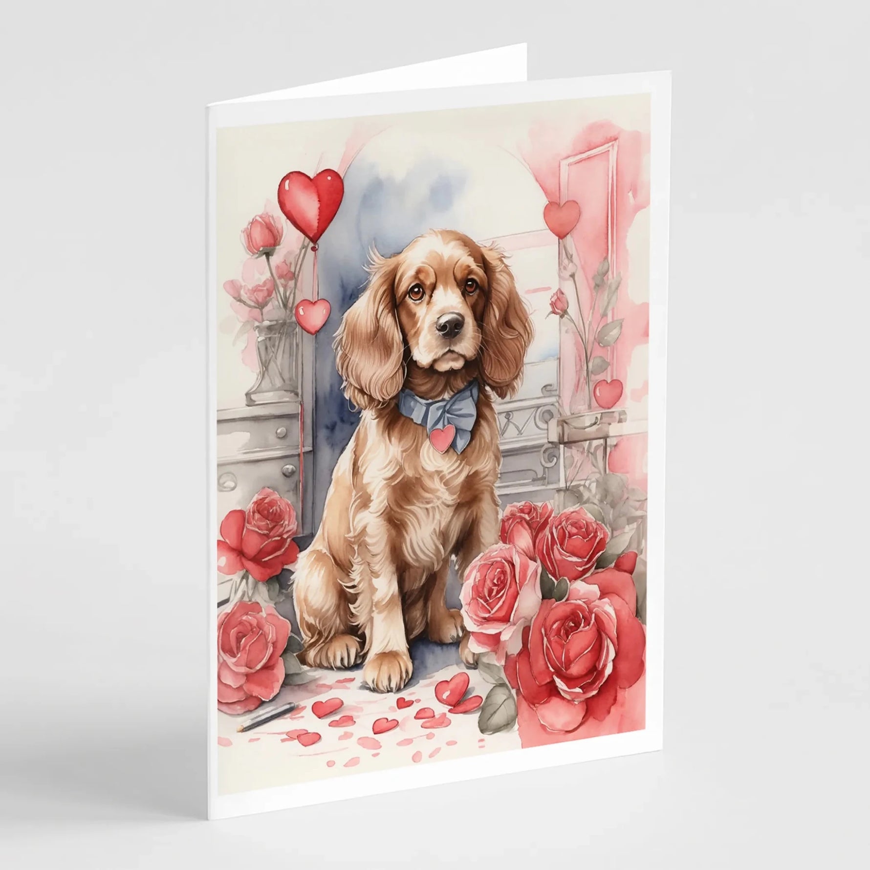Valentine Roses Greeting Cards - Size: 5X7 | Pack Of: 8 | Collection name: Valentine roses-AMAZON FACTORY