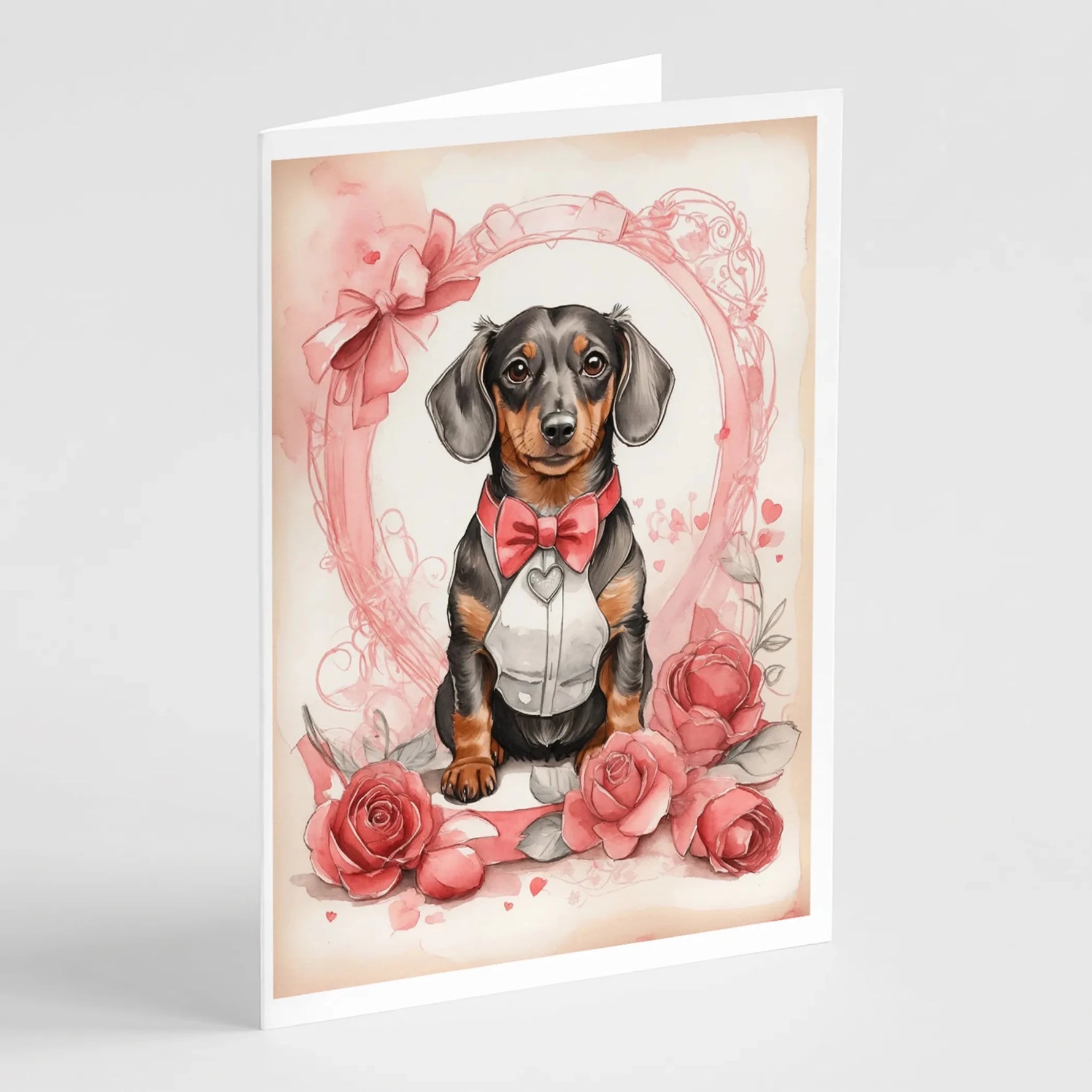 Valentine Roses Greeting Cards - Size: 5X7 | Pack Of: 8 | Collection name: Valentine roses-AMAZON FACTORY