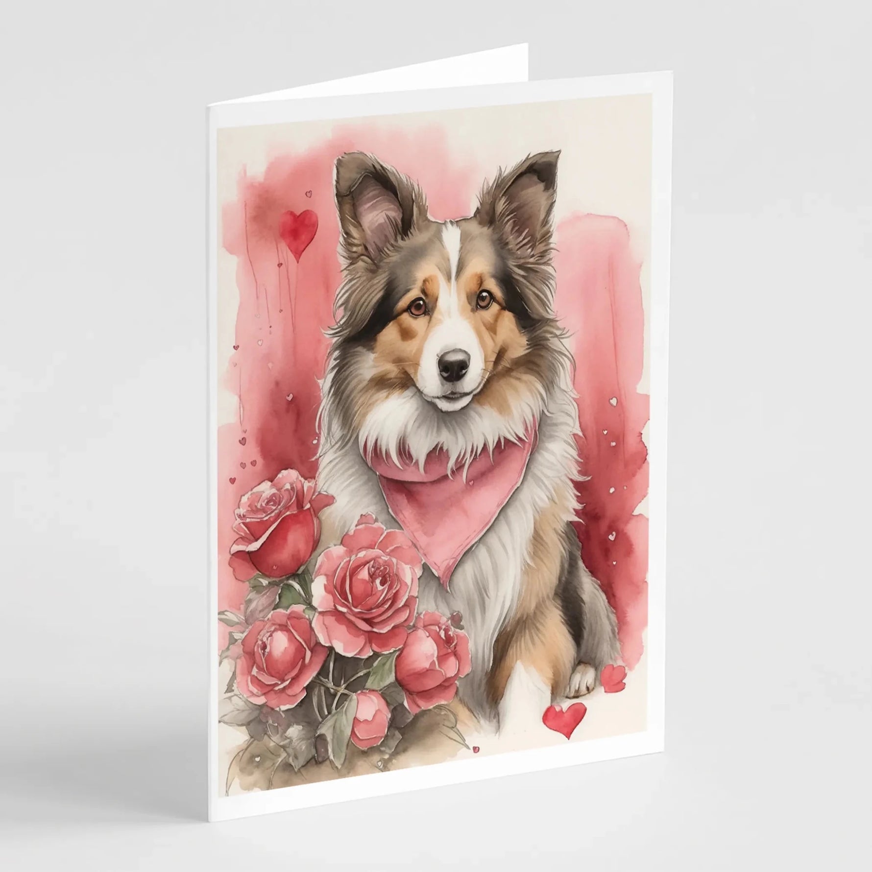 Valentine Roses Greeting Cards - Size: 5X7 | Pack Of: 8 | Collection name: Valentine roses-AMAZON FACTORY