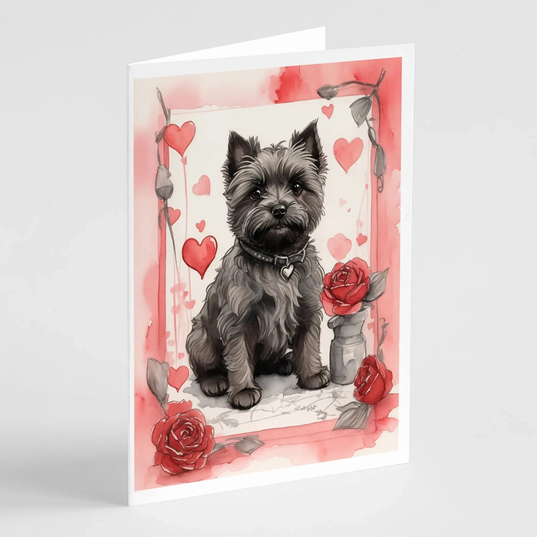 Valentine Roses Greeting Cards - Size: 5X7 | Pack Of: 8 | Collection name: Valentine roses-AMAZON FACTORY