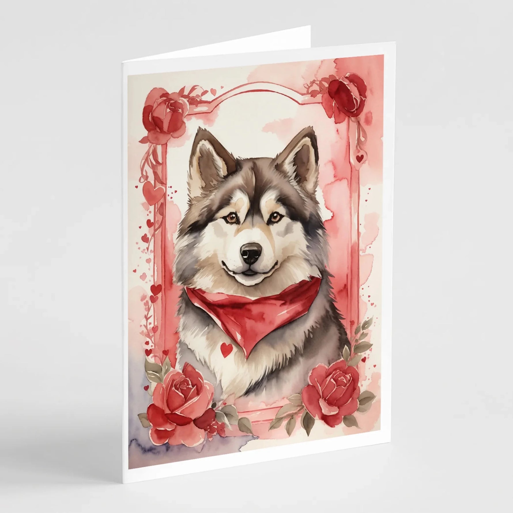 Valentine Roses Greeting Cards - Size: 5X7 | Pack Of: 8 | Collection name: Valentine roses-AMAZON FACTORY