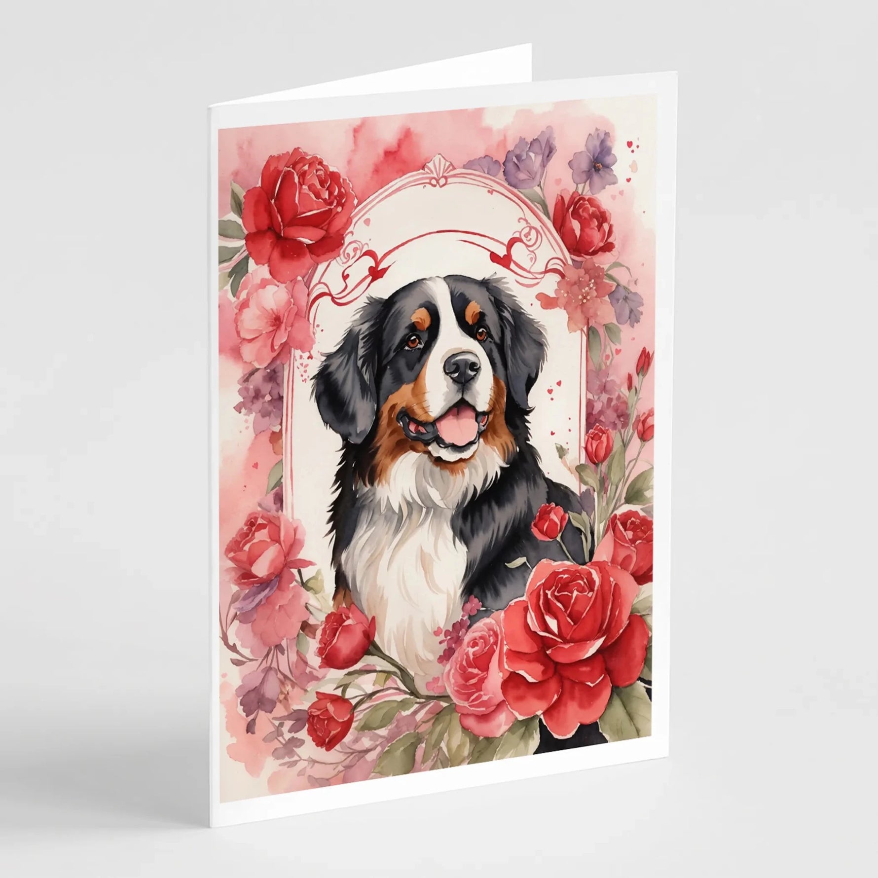 Valentine Roses Greeting Cards - Size: 5X7 | Pack Of: 8 | Collection name: Valentine roses-AMAZON FACTORY