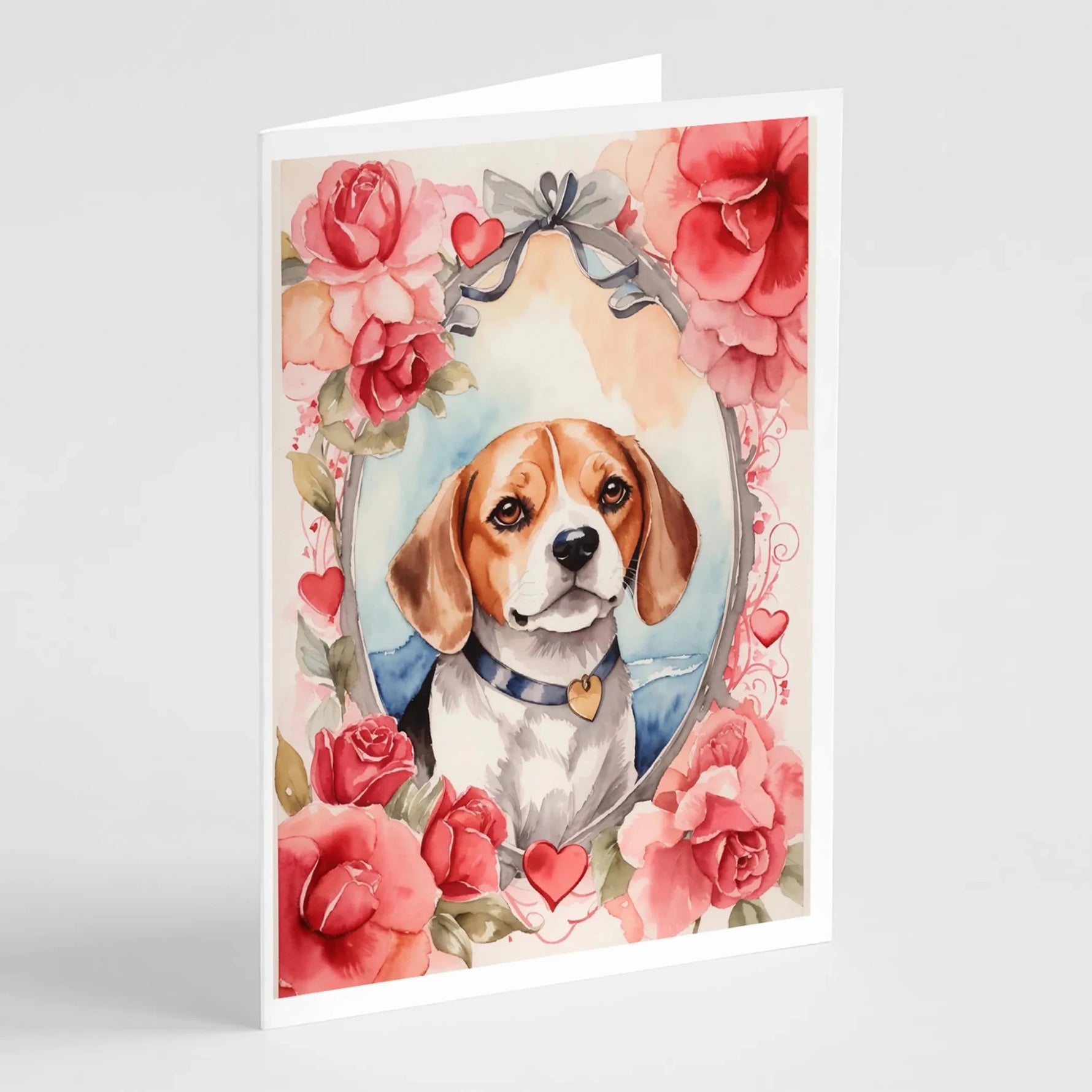 Valentine Roses Greeting Cards - Size: 5X7 | Pack Of: 8 | Collection name: Valentine roses-AMAZON FACTORY