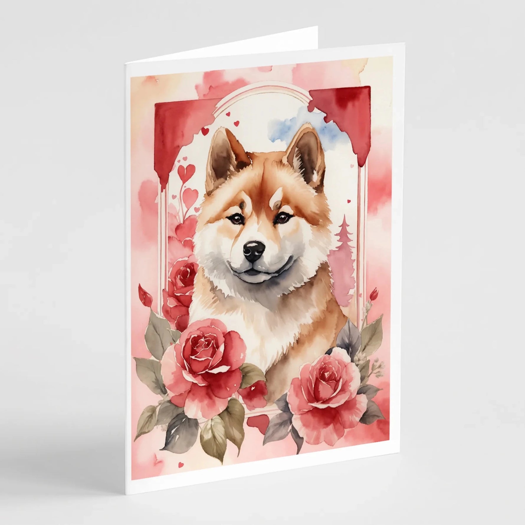Valentine Roses Greeting Cards - Size: 5X7 | Pack Of: 8 | Collection name: Valentine roses-AMAZON FACTORY