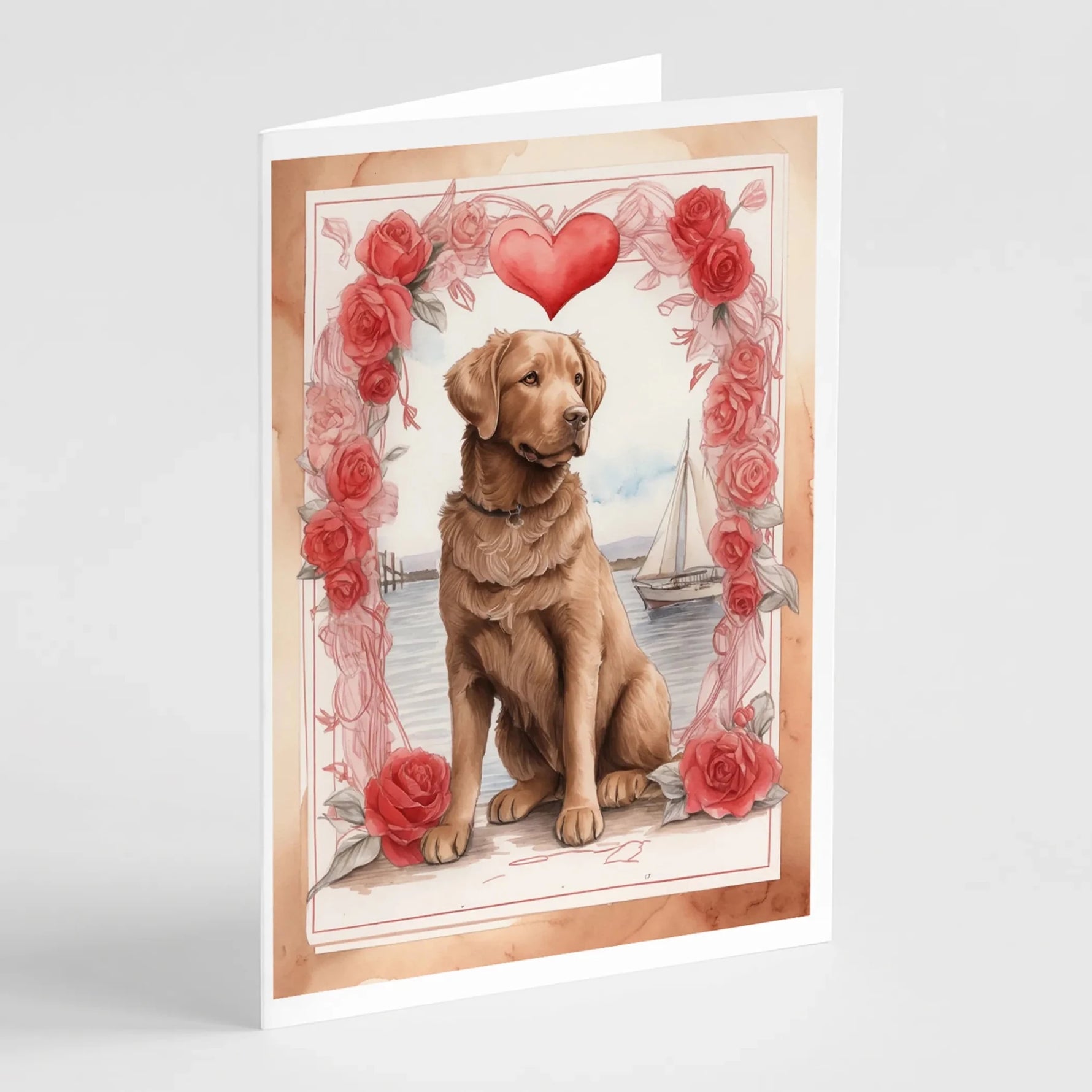 Valentine Roses Greeting Cards - Size: 5X7 | Pack Of: 8 | Collection name: Valentine roses-AMAZON FACTORY