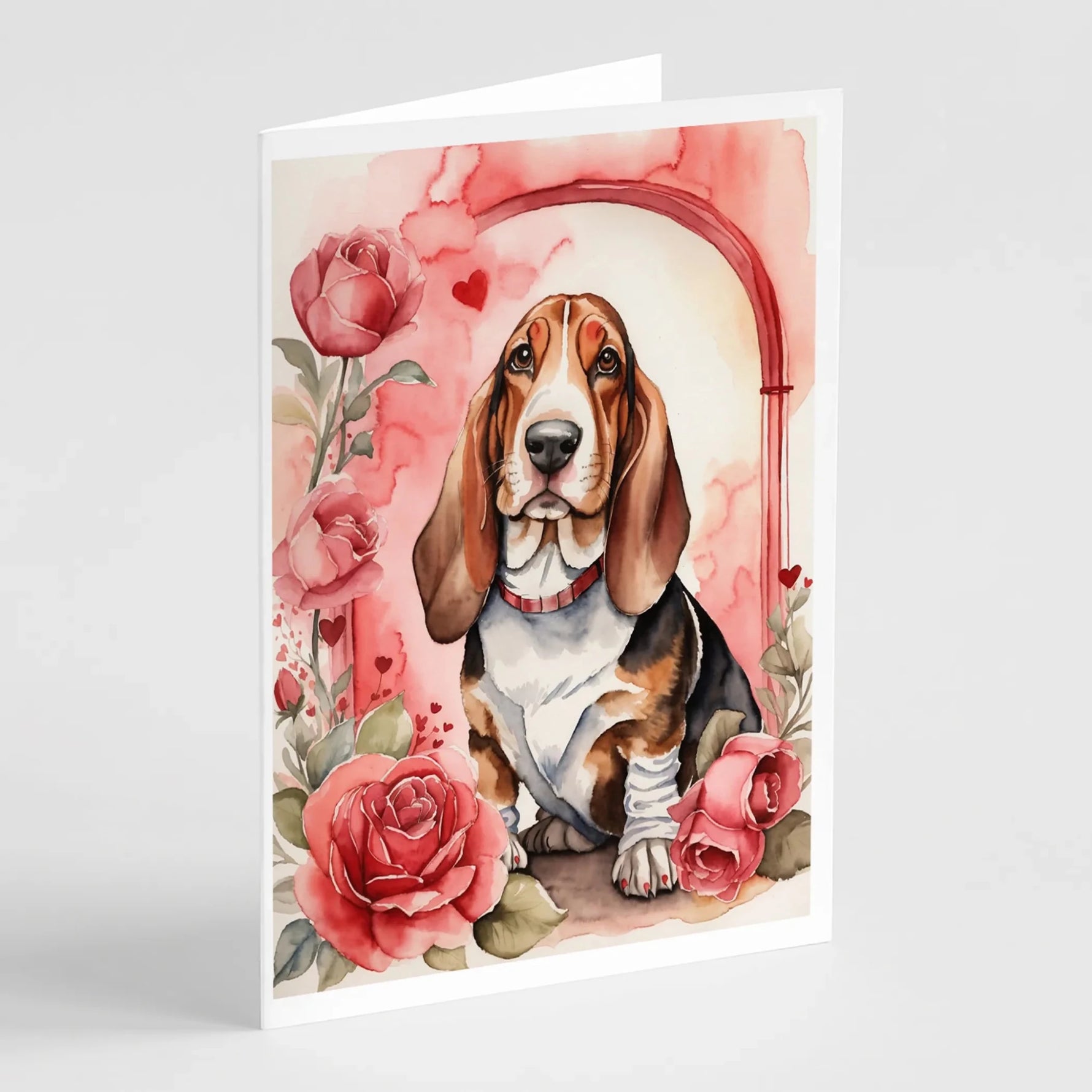 Valentine Roses Greeting Cards - Size: 5X7 | Pack Of: 8 | Collection name: Valentine roses-AMAZON FACTORY