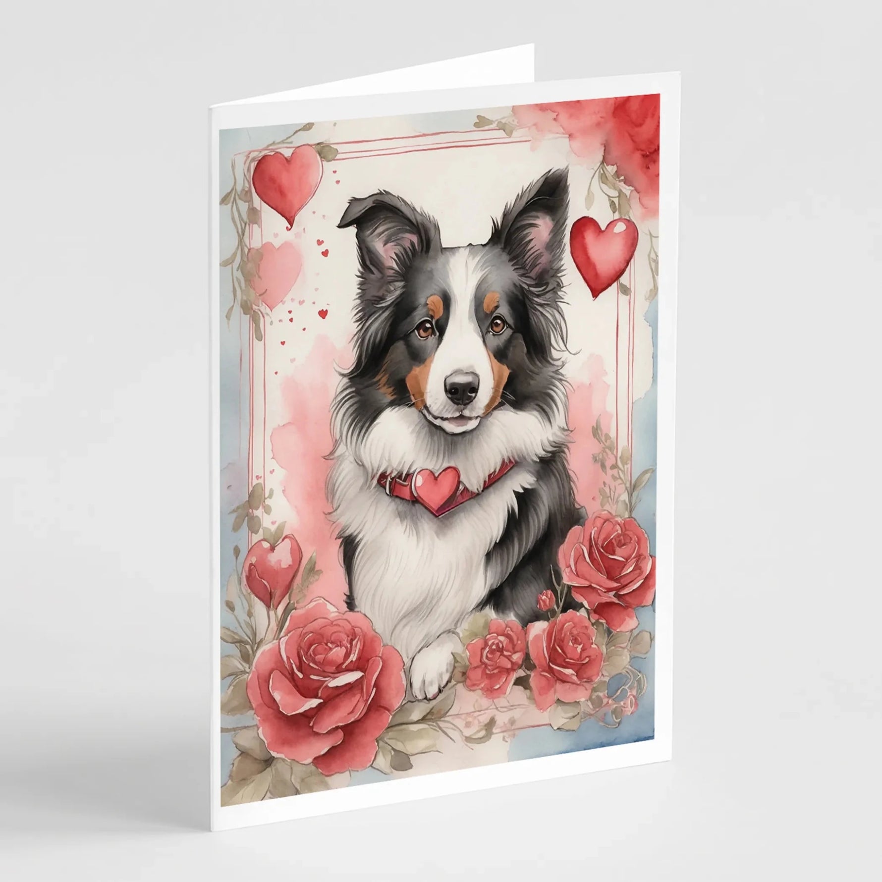 Valentine Roses Greeting Cards - Size: 5X7 | Pack Of: 8 | Collection name: Valentine roses-AMAZON FACTORY