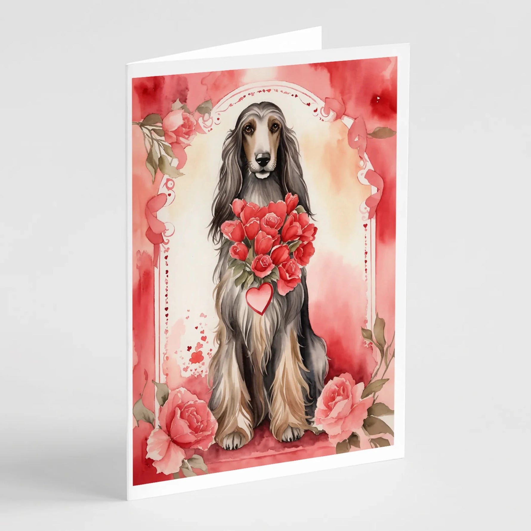 Valentine Roses Greeting Cards - Size: 5X7 | Pack Of: 8 | Collection name: Valentine roses-AMAZON FACTORY