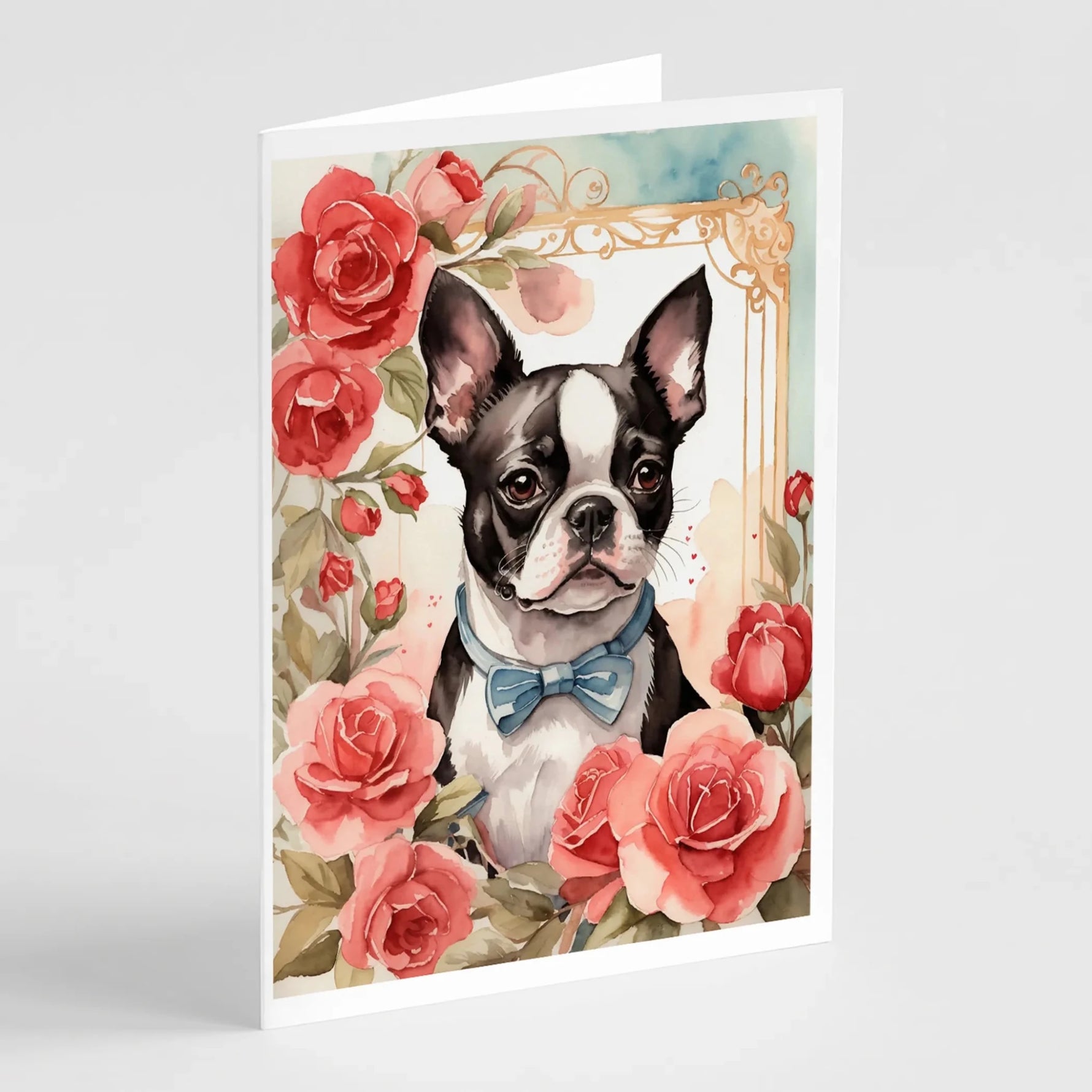 Valentine Roses Greeting Cards - Size: 5X7 | Pack Of: 8 | Collection name: Valentine roses-AMAZON FACTORY