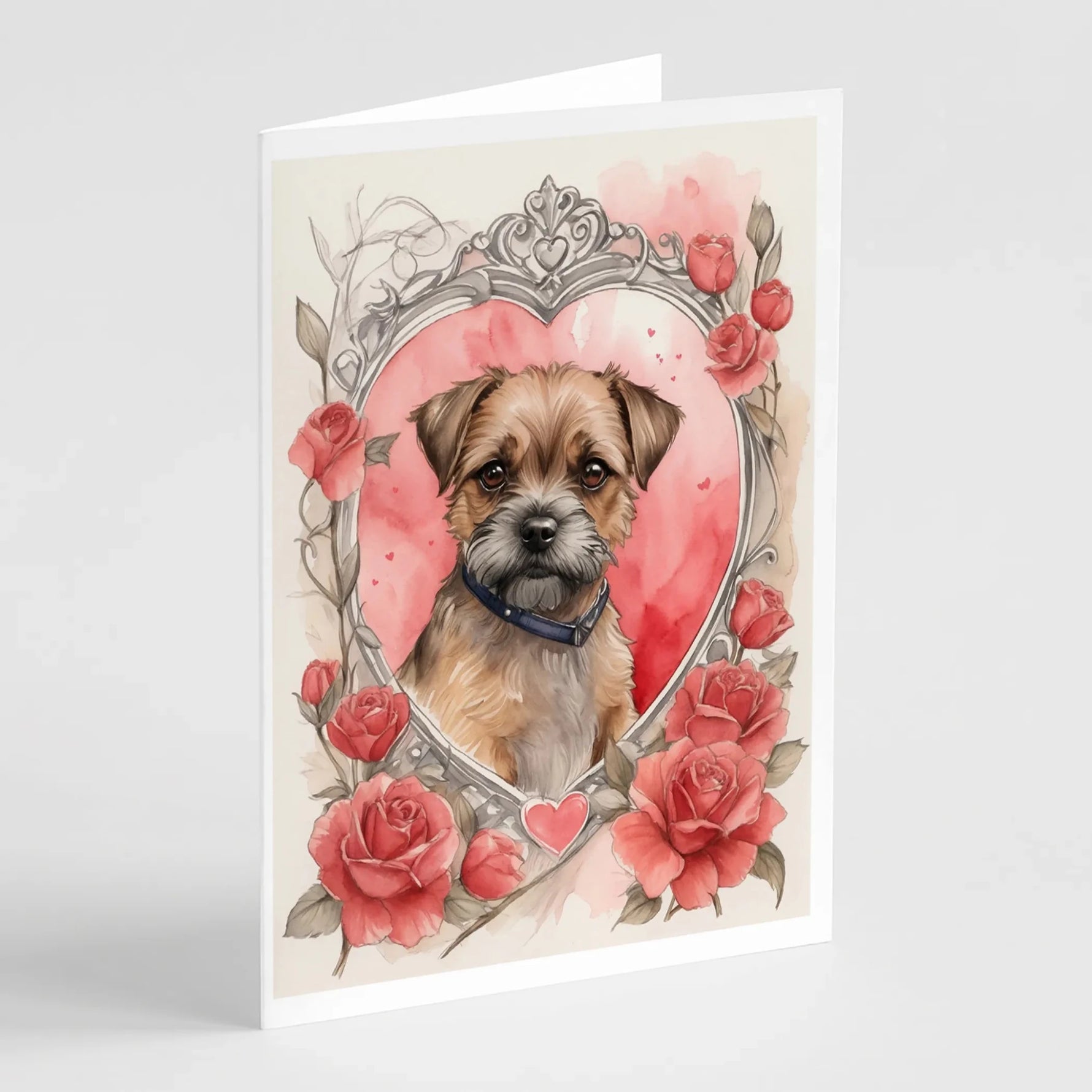 Valentine Roses Greeting Cards - Size: 5X7 | Pack Of: 8 | Collection name: Valentine roses-AMAZON FACTORY