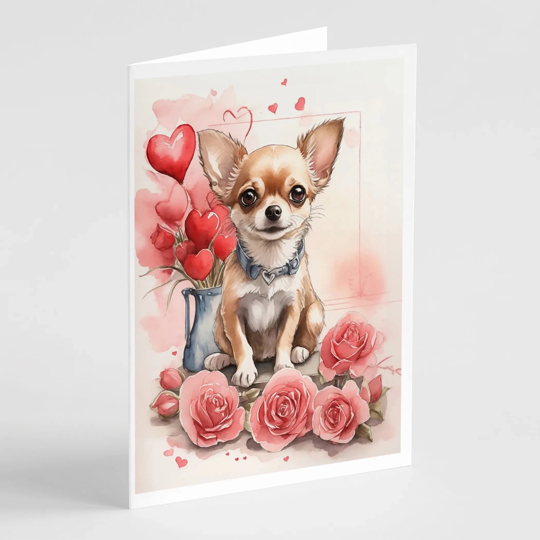 Valentine Roses Greeting Cards - Size: 5X7 | Pack Of: 8 | Collection name: Valentine roses-AMAZON FACTORY