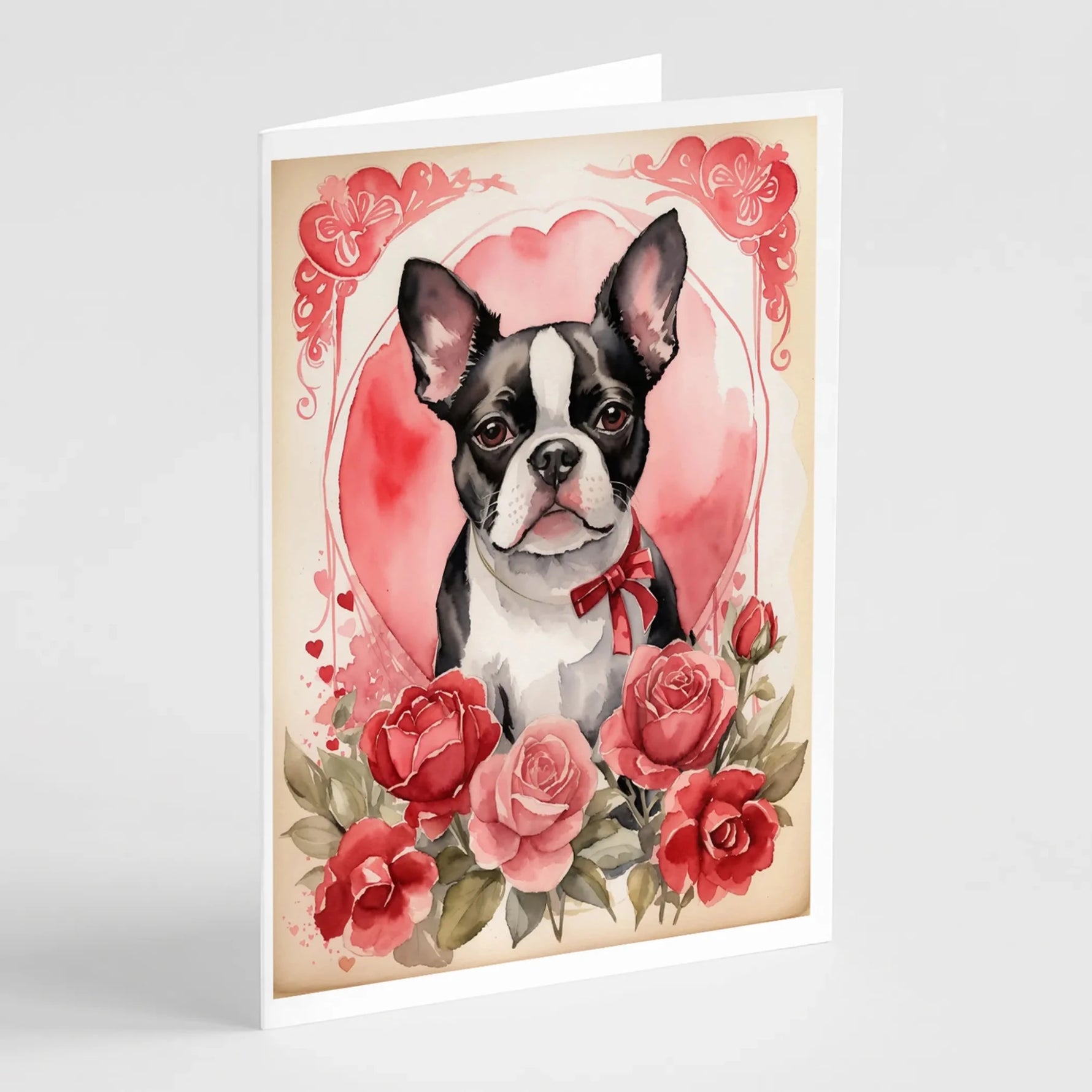 Valentine Roses Greeting Cards - Size: 5X7 | Pack Of: 8 | Collection name: Valentine roses-AMAZON FACTORY