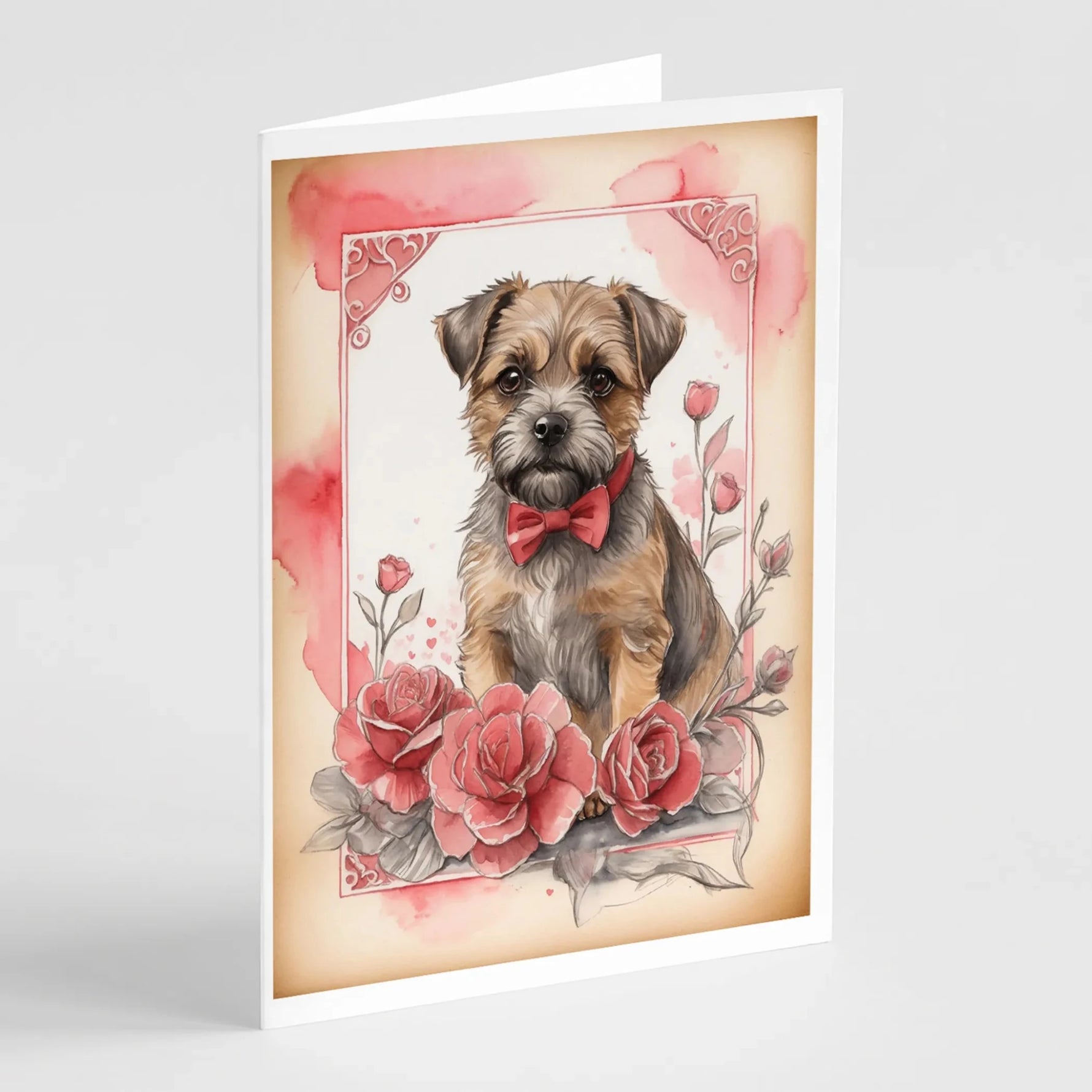 Valentine Roses Greeting Cards - Size: 5X7 | Pack Of: 8 | Collection name: Valentine roses-AMAZON FACTORY