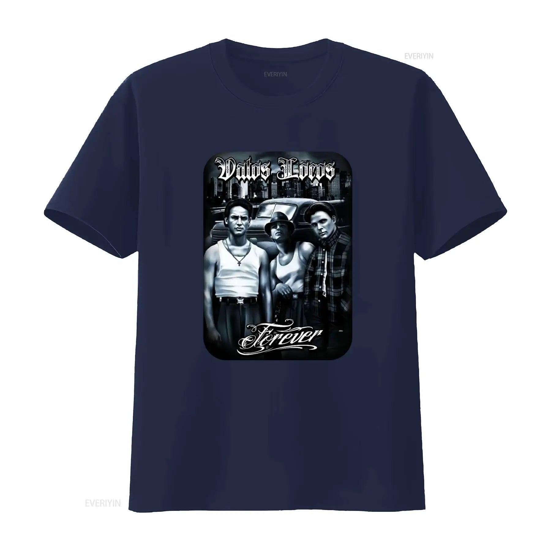 Vatos Locos Forever Mens Heavyweight T Shirt Print On Shaka Wear Retro Gangster Style Urban Fashion vintage Washed homme-AMAZON FACTORY
