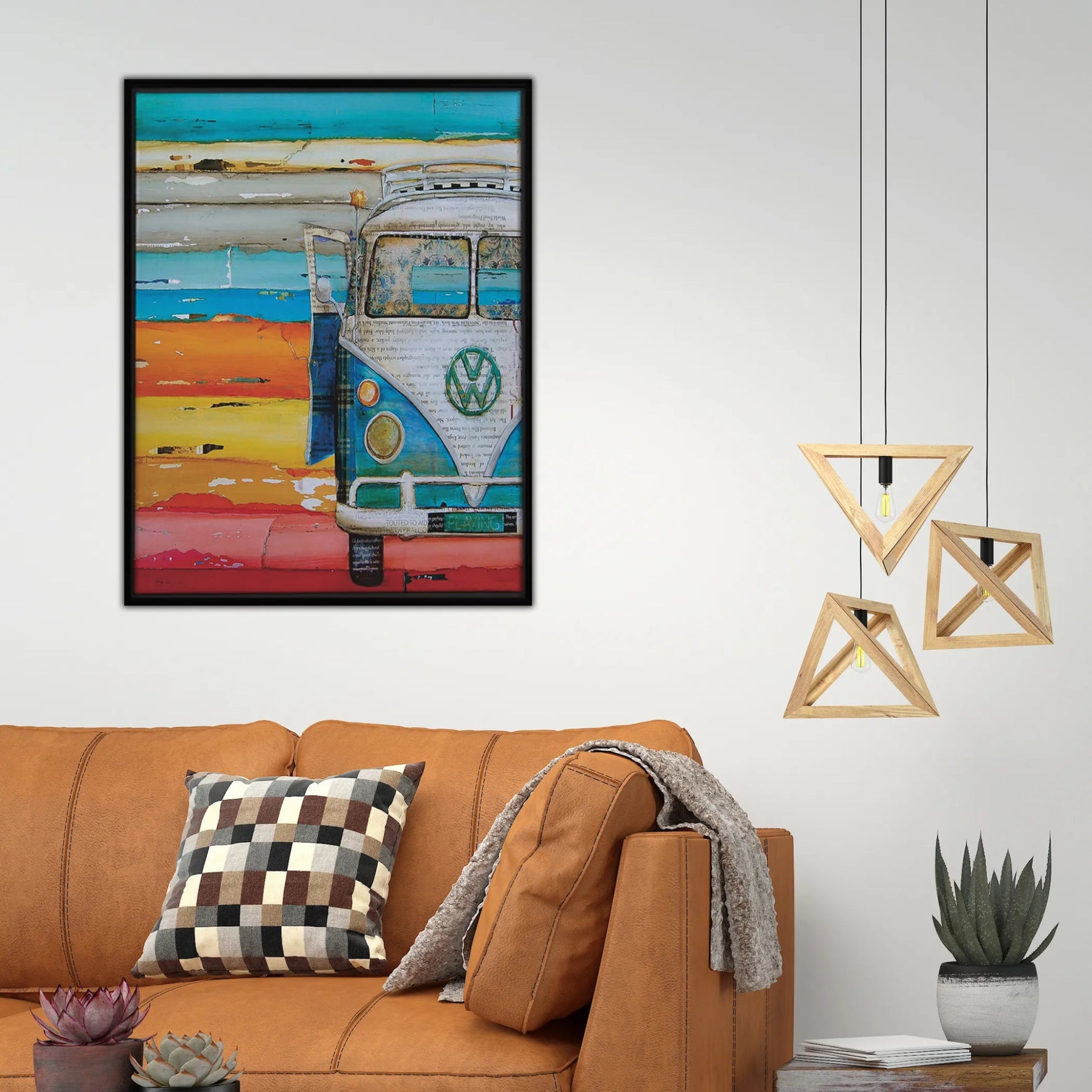 VW Bus Art Print - Color: Multi | Pack Of: 1 - AMAZON FACTORY