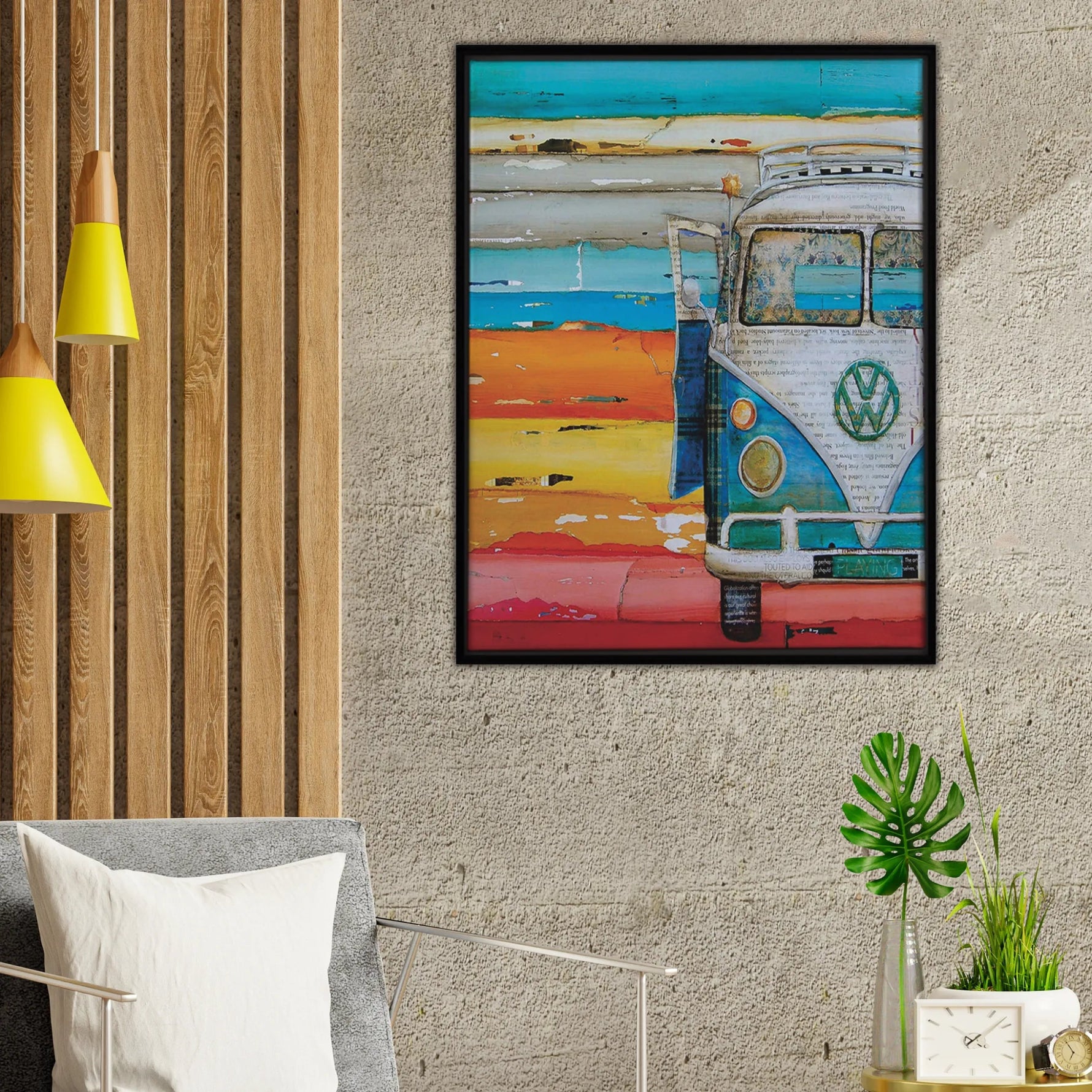 VW Bus Art Print - Color: Multi | Pack Of: 1 - AMAZON FACTORY