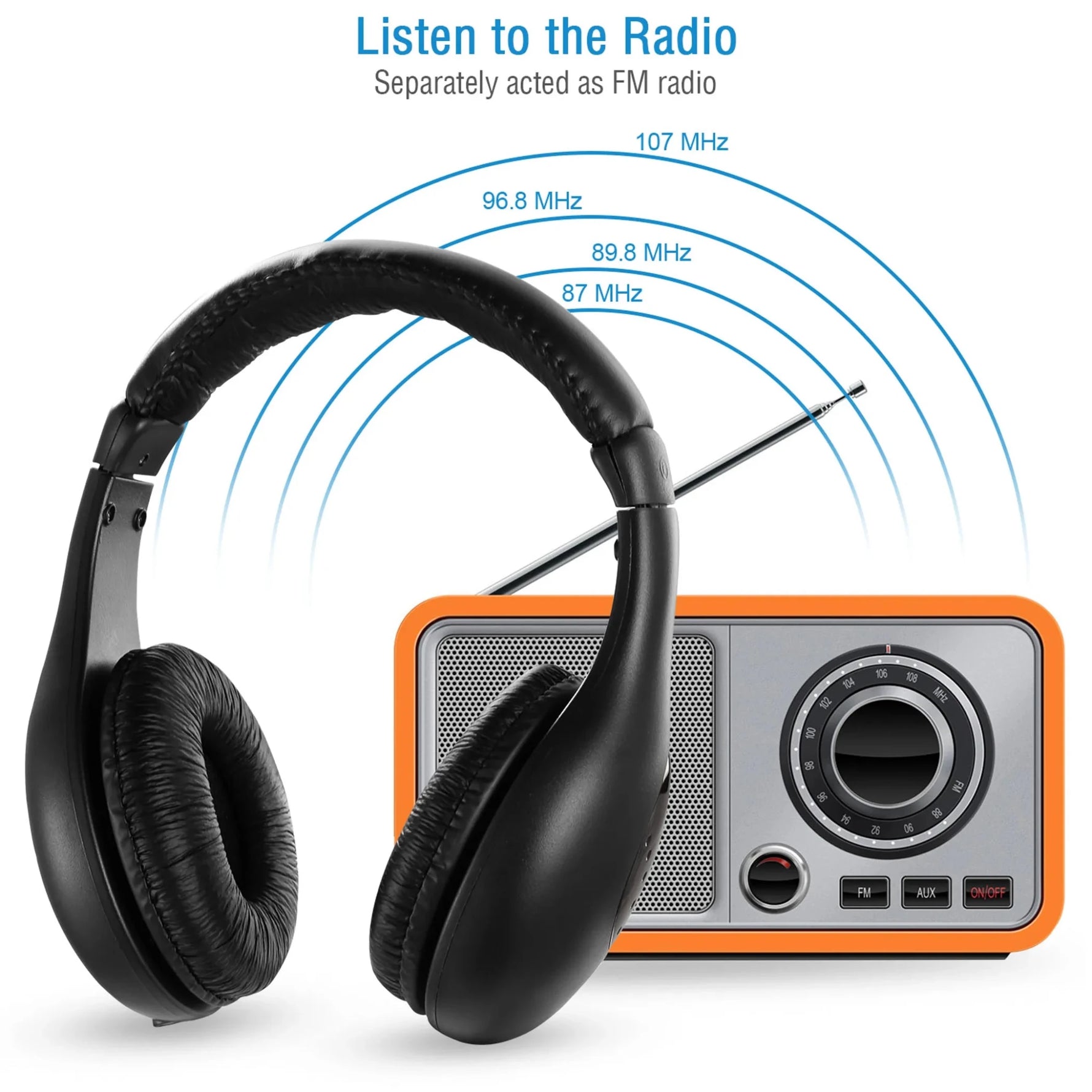 Wireless RF Headphones HiFi Over-Ear Headsets-AMAZON FACTORY