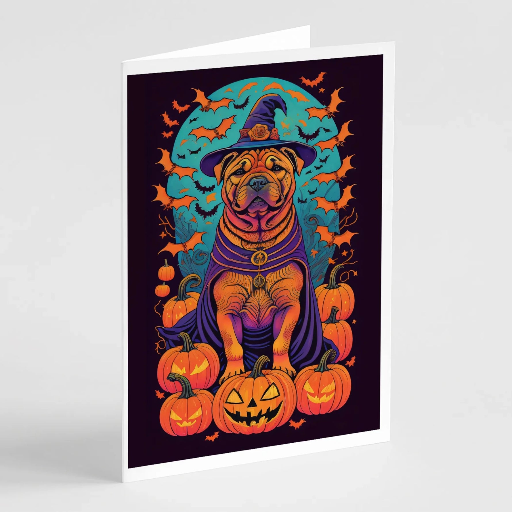 Witchy Halloween Greeting Cards - Size: 5X7 | Pack Of: 8 | Collection name: Witchy halloween - AMAZON FACTORY