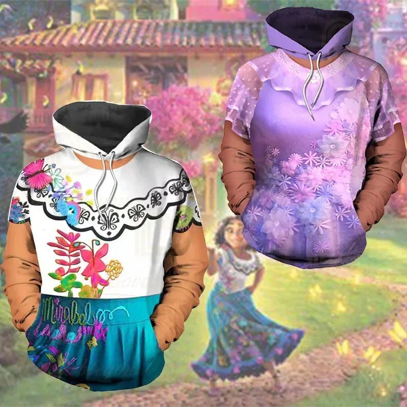 wiwiwi 123Dis Girls Encanto Mirabel Madrigal Hoodie Party Cosplay Costume Children Fancy Dolores Isabela Men Women Spring Sweats-AMAZON FACTORY