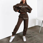 Women's Printed Hoodie Set Cotton Blend Comfortable Floral Pattern T-shirt with Pocket Full Sleeve Casual Outfit Matching Sets-AMAZON FACTORY