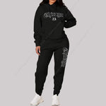 Women's Sets Hoodies Pants 2 Piece Outfits Aesthetic Sportswear Sweatsuit Chicago Graphic Letter Print Plus Size Pink Tracksuit-AMAZON FACTORY