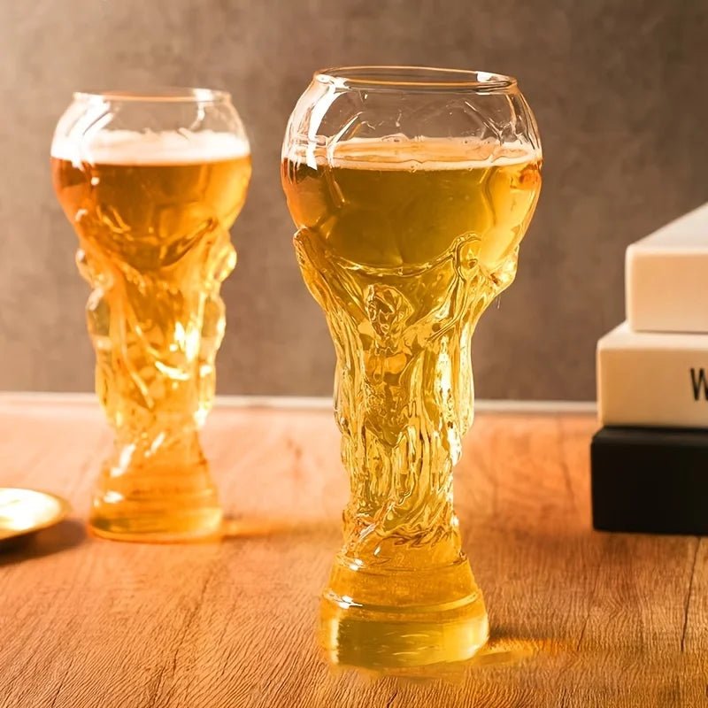World Football Award Ceremony Trophy Shape Beer Glass, High Borosilicate Glass 450ml, Fan Gift for 2026 Soccer Matches & Parties-AMAZON FACTORY