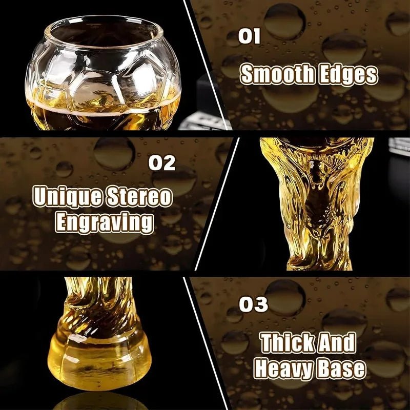 World Football Trophy Shape Beer Glass, High Borosilicate Glass, 450ml/600ml/800ml, Fan Gift for 2026 Soccer Matches & Parties-AMAZON FACTORY