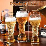 World Football Trophy Shape Beer Glass, High Borosilicate Glass, 450ml/600ml/800ml, Fan Gift for 2026 Soccer Matches & Parties-AMAZON FACTORY