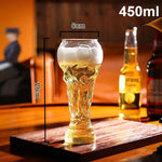 World Football Trophy Shape Beer Glass, High Borosilicate Glass, 450ml/600ml/800ml, Fan Gift for 2026 Soccer Matches & Parties-AMAZON FACTORY