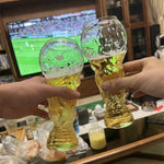 World Football Trophy Shape Beer Glass, High Borosilicate Glass, 450ml/600ml/800ml, Fan Gift for 2026 Soccer Matches & Parties-AMAZON FACTORY